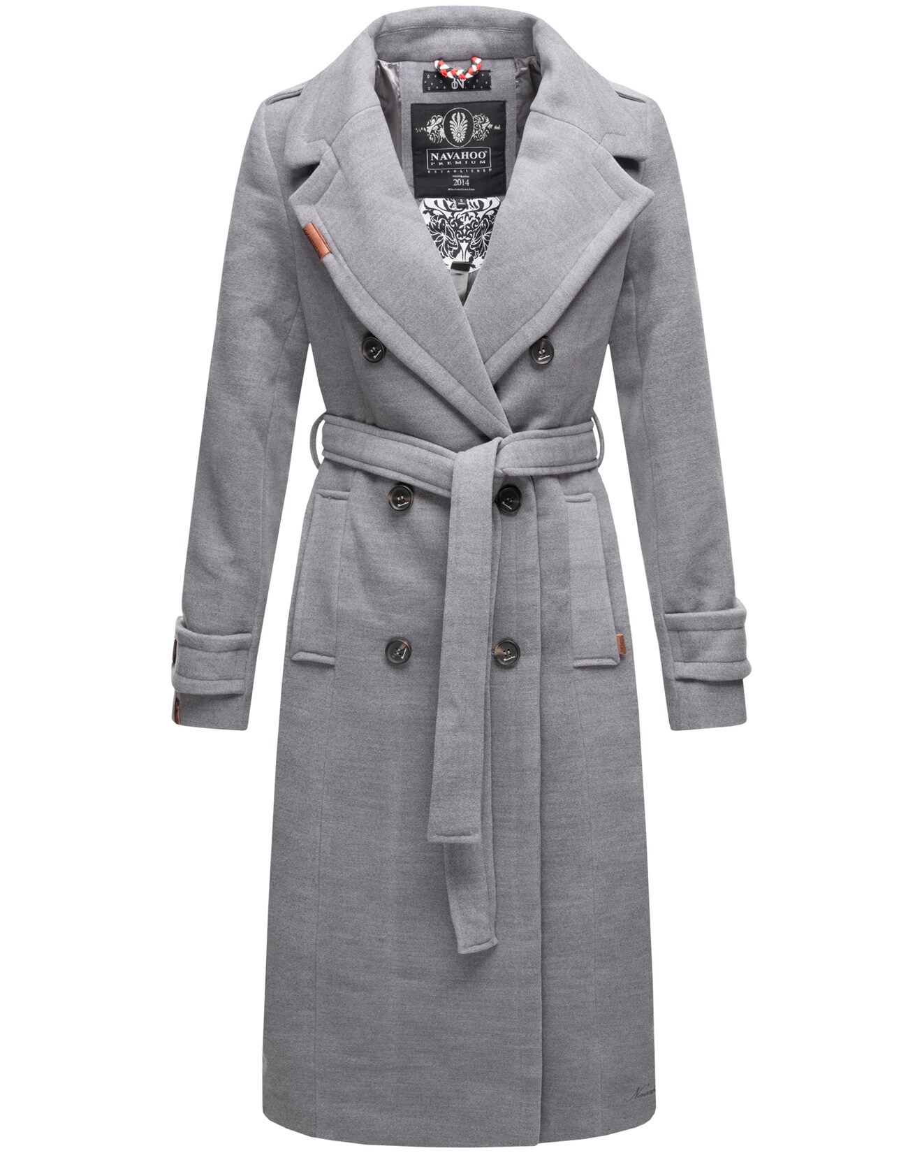NAVAHOO Damen edler Wintermantel Trenchcoat in Wollmantel-Optik Arnaa | 04059072422285