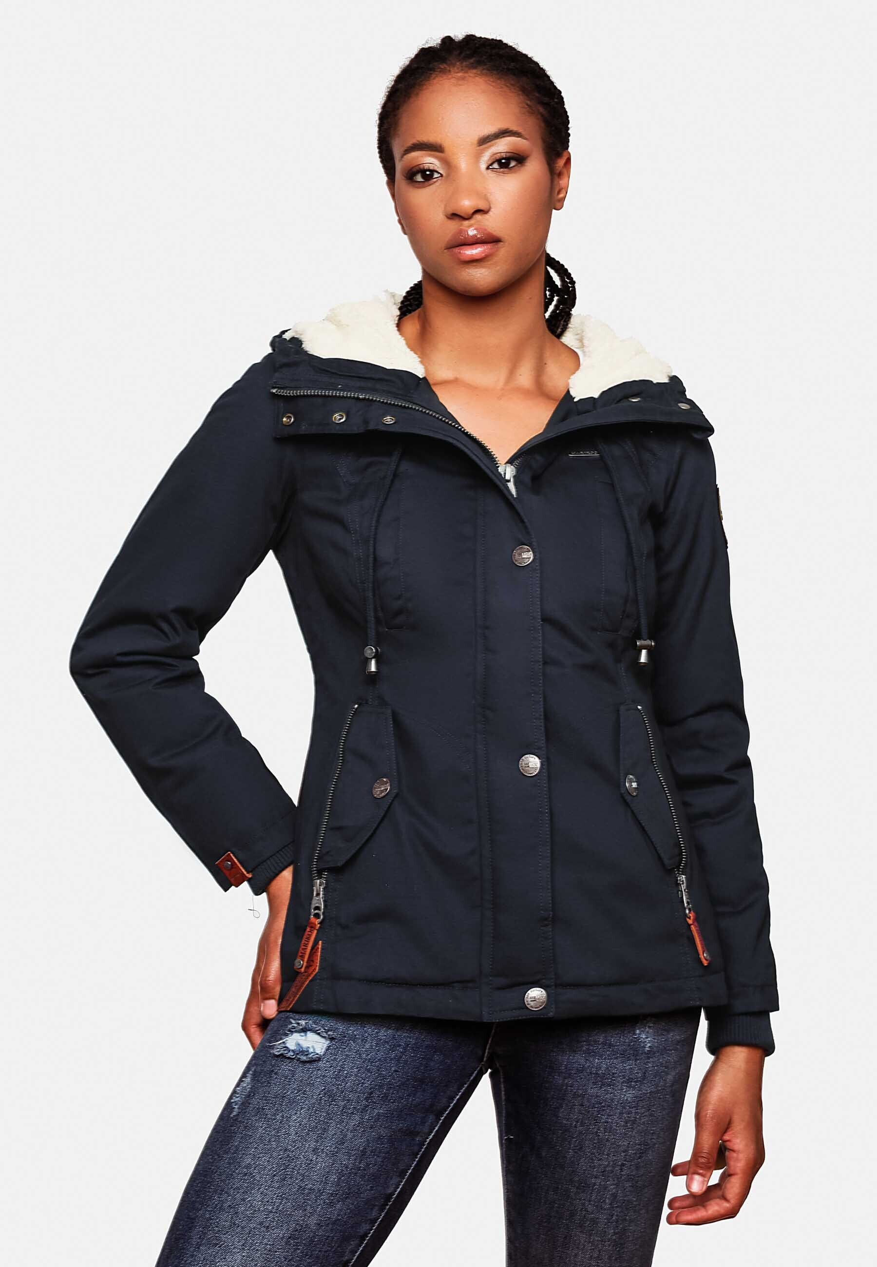 MARIKOO Damen Winterjacke Outdoor Baumwolljacke mit Kapuze Bikoo - Bild 1