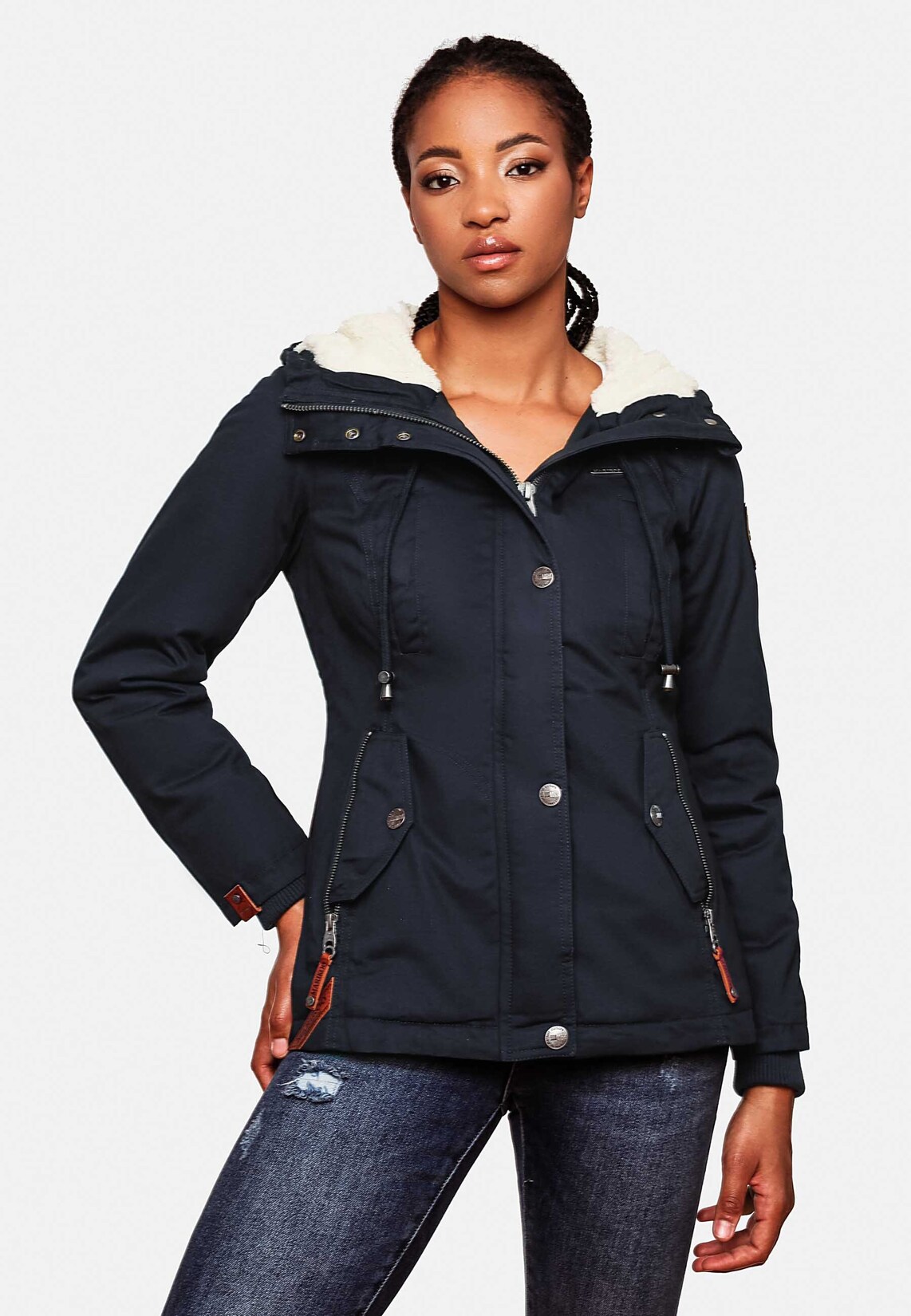 MARIKOO Damen Winterjacke Outdoor Baumwolljacke mit Kapuze Bikoo | 04059072421233