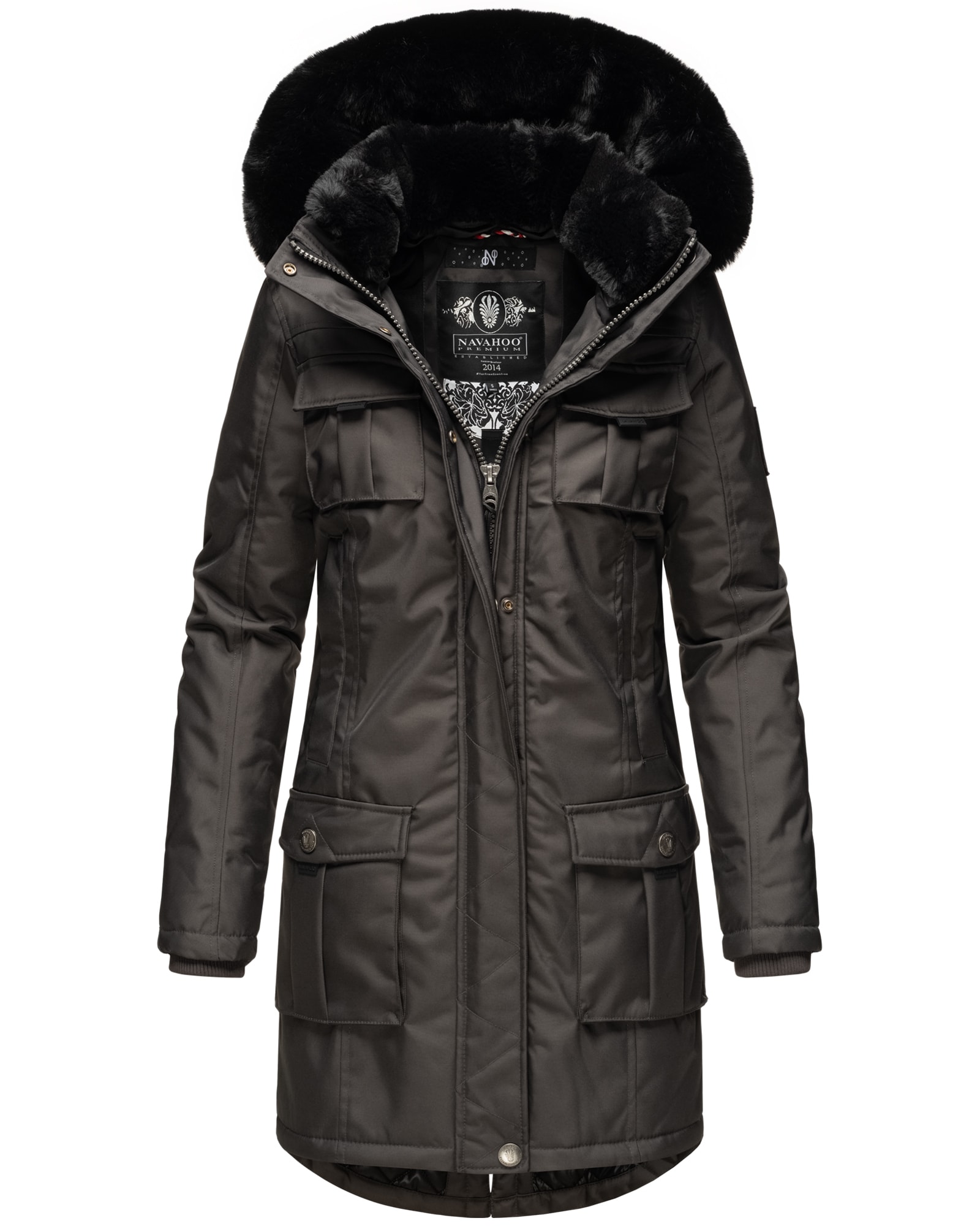 NAVAHOO Damen Wintermantel Parka mit abnehmbarer Kapuze und Einkaufstasche Tiniis - Bild 1