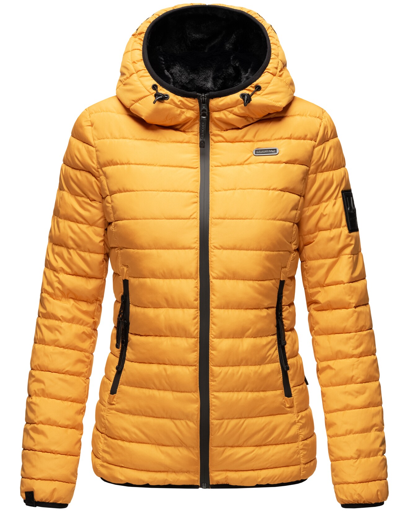 MARIKOO Damen Winterjacke Steppjacke mit kuschlig weichem Teddyfell Jaylaa
