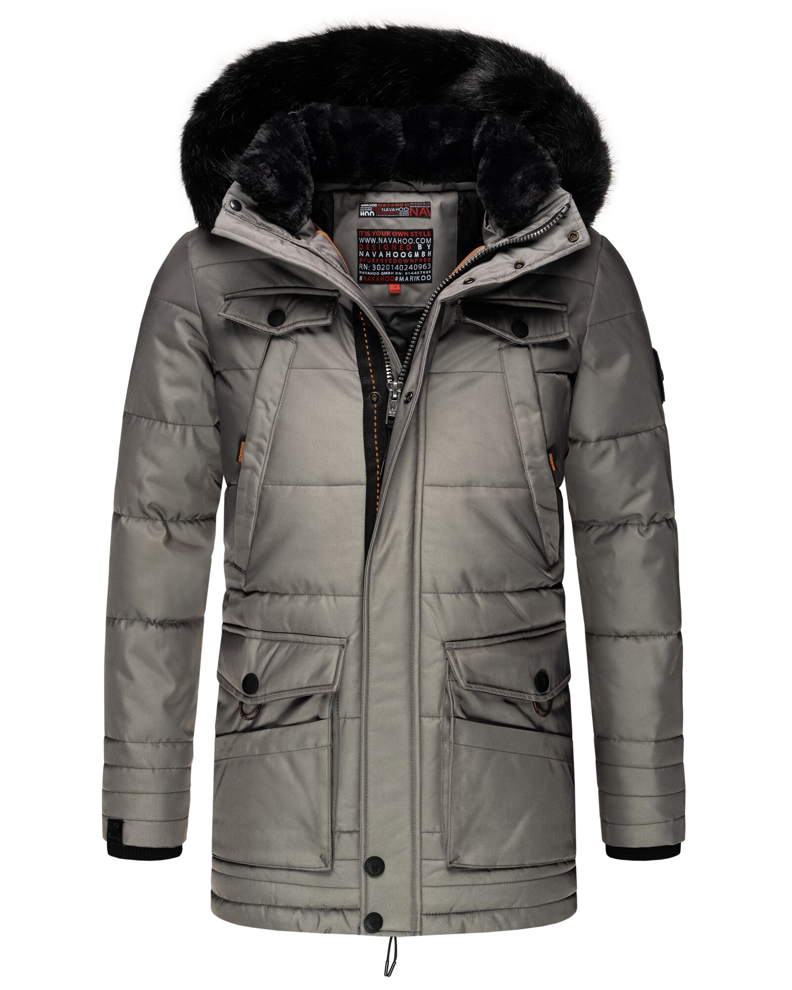 NAVAHOO Herren stylischer Winterjacke Wintermantel mit abnehmbarer Kapuze Luaan - Bild 1