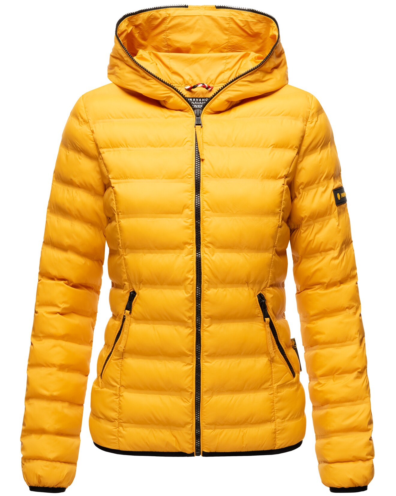 NAVAHOO Damen Stylische Steppjacke Übergangsjacke mit Kapuze Neevia