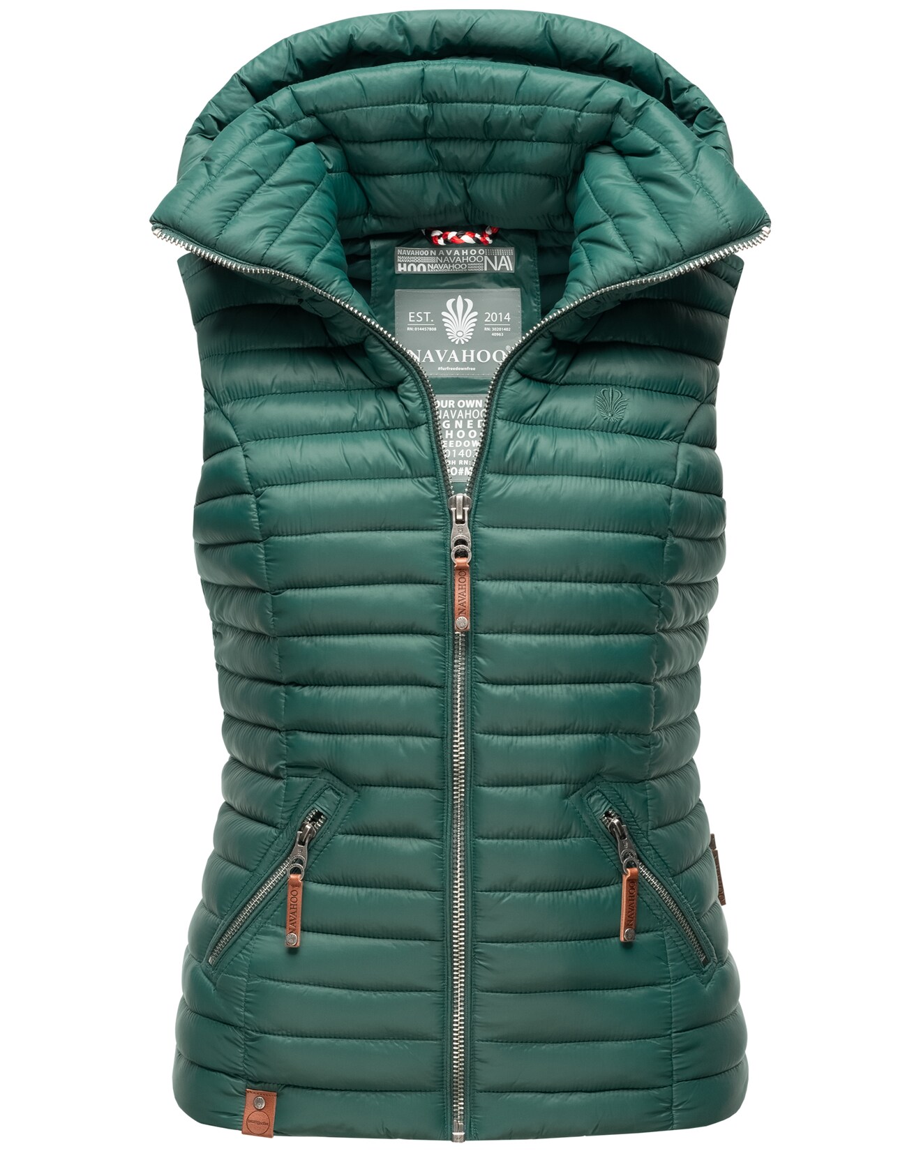 NAVAHOO Damen Designer Steppweste ärmellose Weste mit Kapuze Shadaa