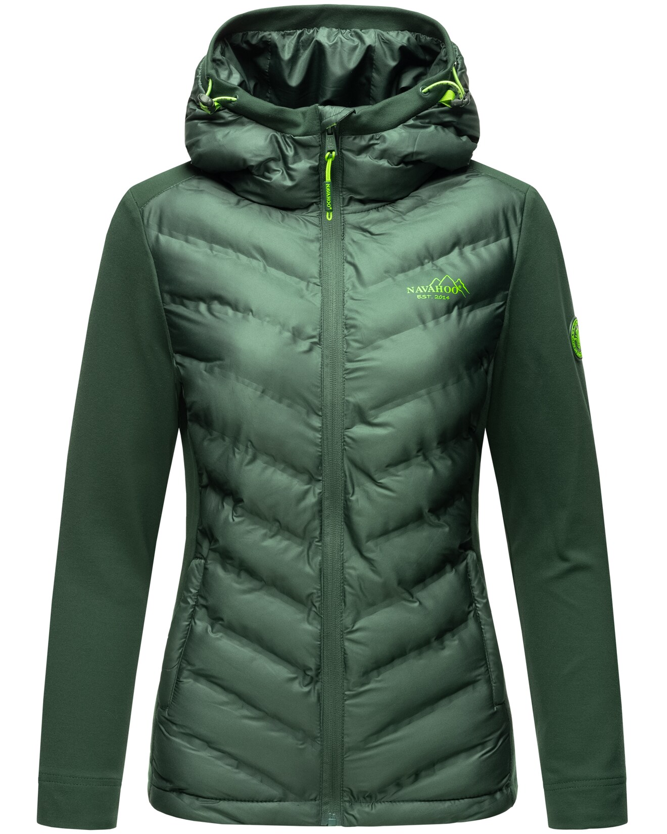 NAVAHOO Damen Stylische Outdoorjacke Übergangsjacke mit Kapuze Nimm-Mich-Mit