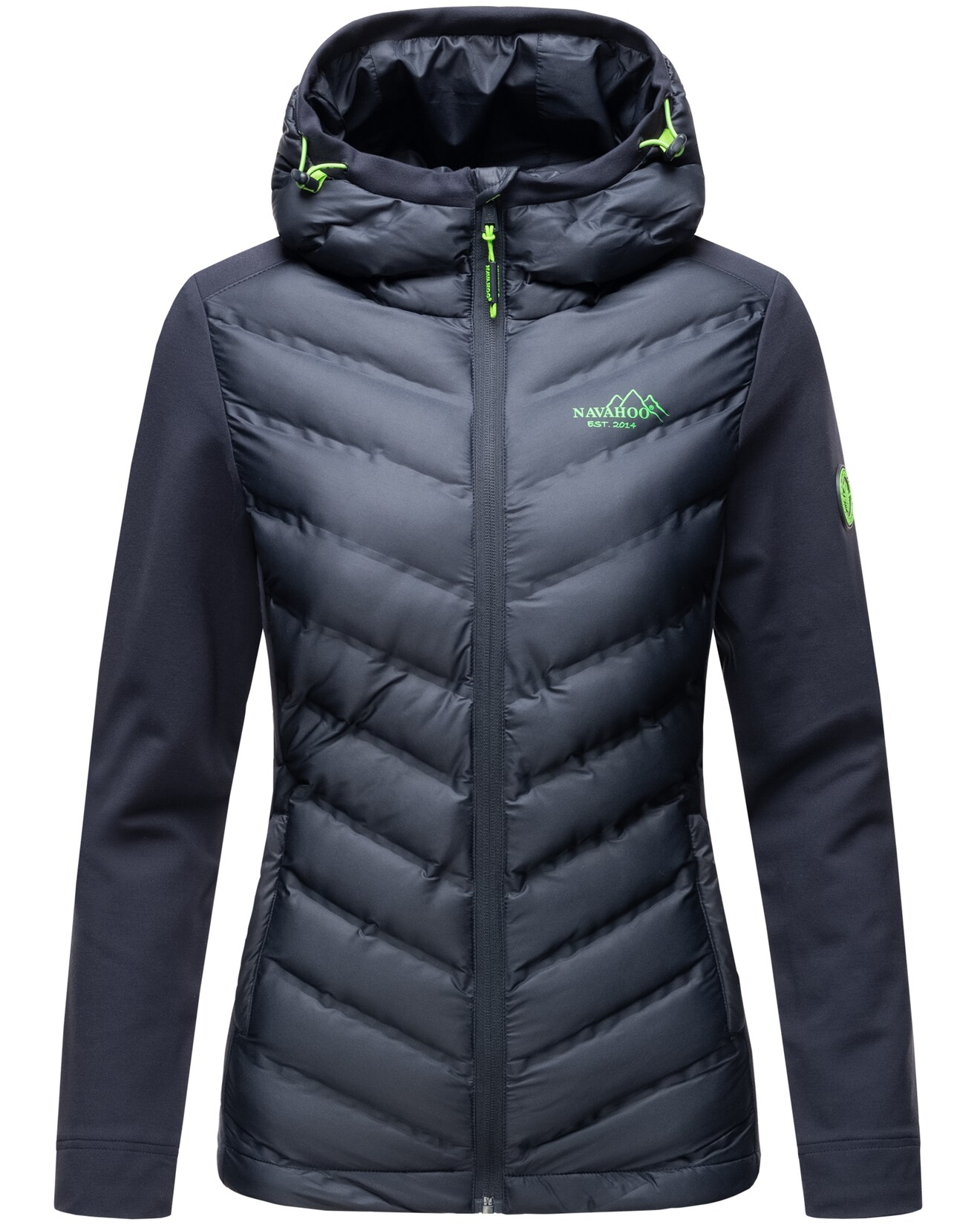 NAVAHOO Damen Stylische Outdoorjacke Übergangsjacke mit Kapuze Nimm-Mich-Mit