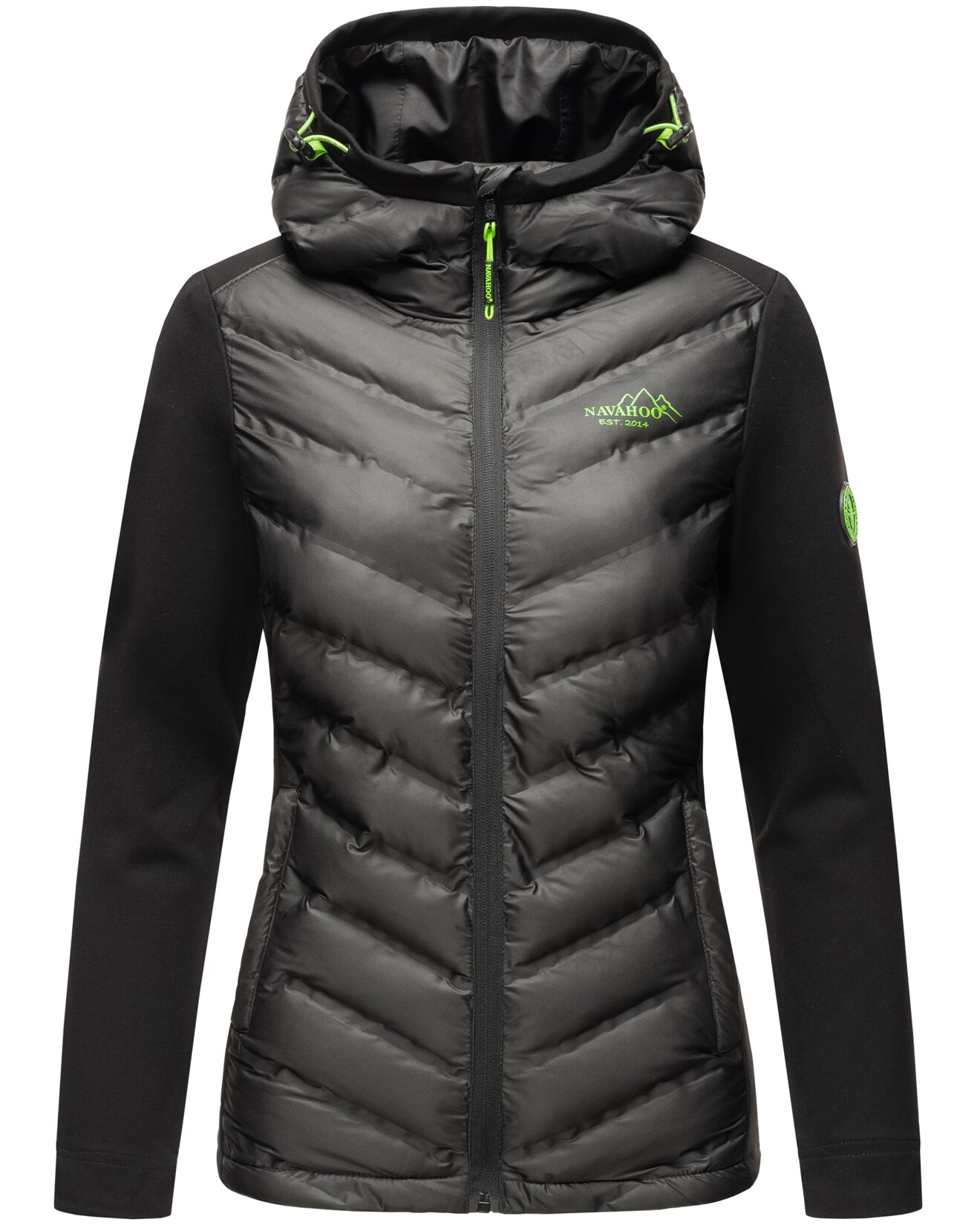 NAVAHOO Damen Stylische Outdoorjacke Übergangsjacke mit Kapuze Nimm-Mich-Mit