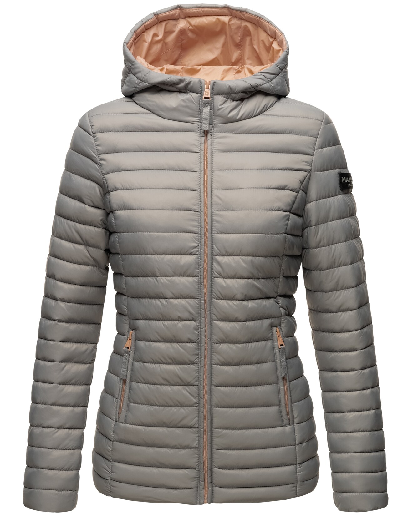 MARIKOO Damen Steppjacke Übergangsjacke mit kontrastfarbendem Reißverschluss Asraa