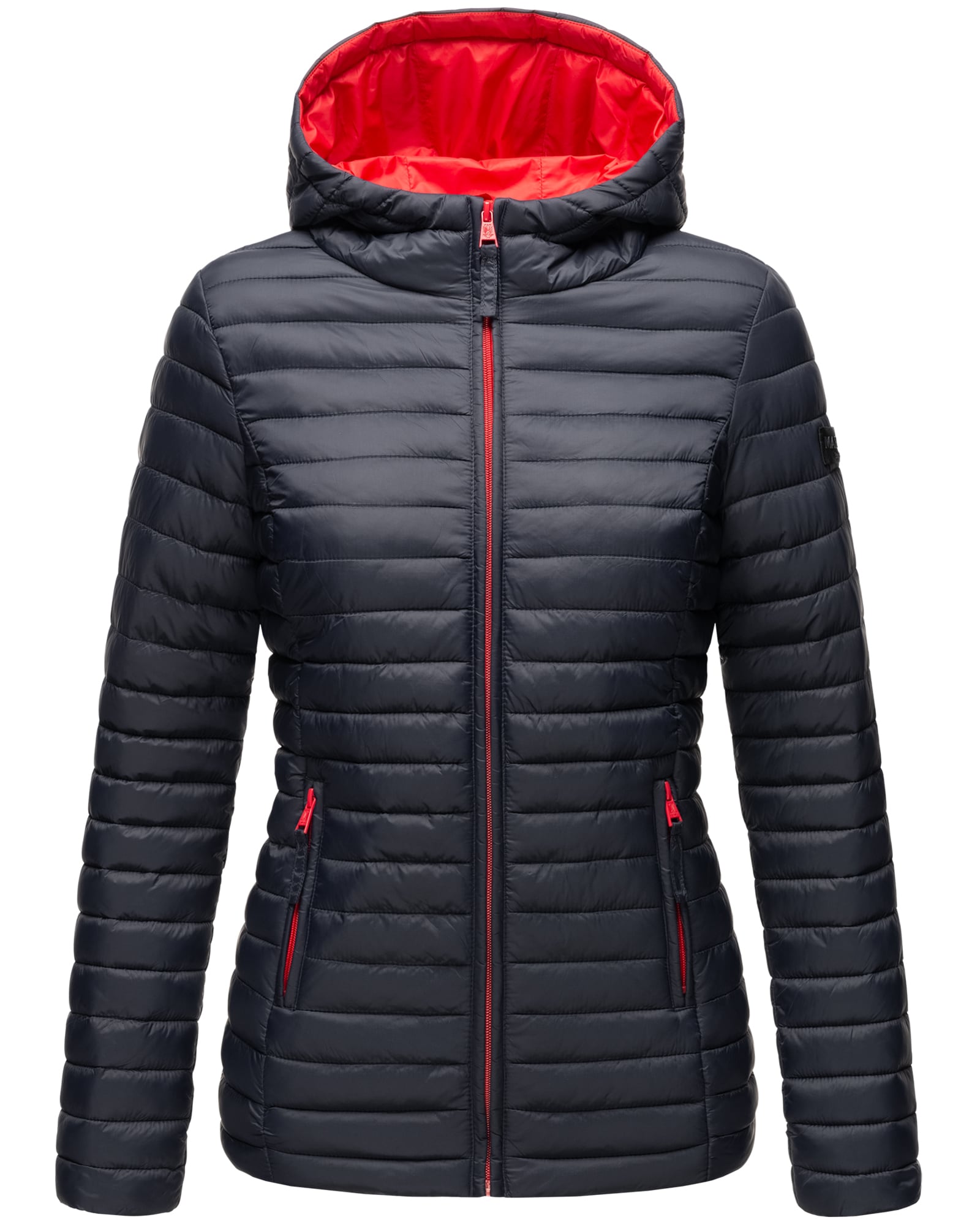 MARIKOO Damen Steppjacke &Uuml;bergangsjacke mit kontrastfarbendem Rei&szlig;verschluss Asraa - Bild 1