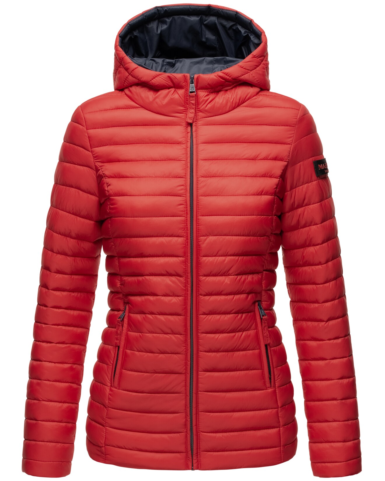 MARIKOO Damen Steppjacke Übergangsjacke mit kontrastfarbendem Reißverschluss Asraa