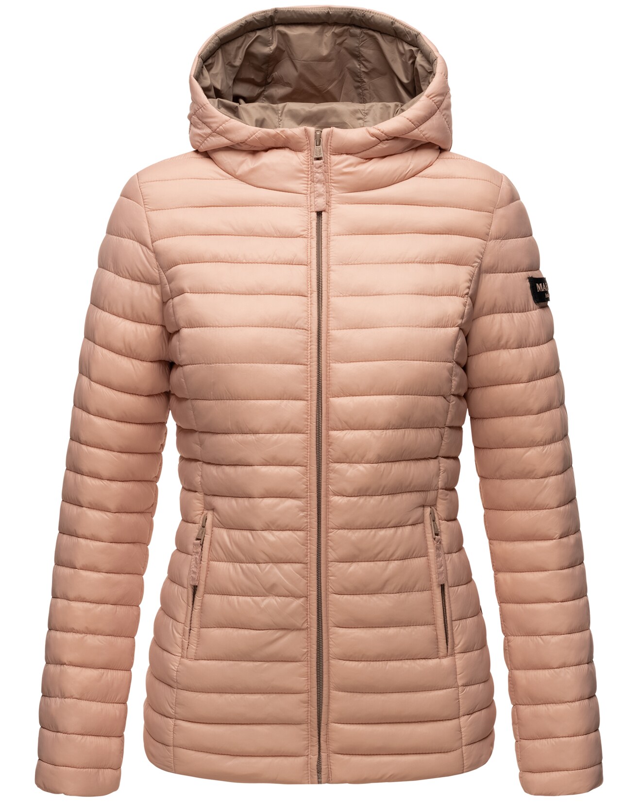 MARIKOO Damen Steppjacke Übergangsjacke mit kontrastfarbendem Reißverschluss Asraa