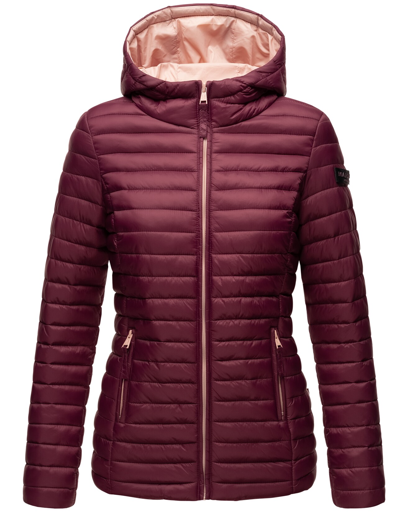 MARIKOO Damen Steppjacke Übergangsjacke mit kontrastfarbendem Reißverschluss Asraa