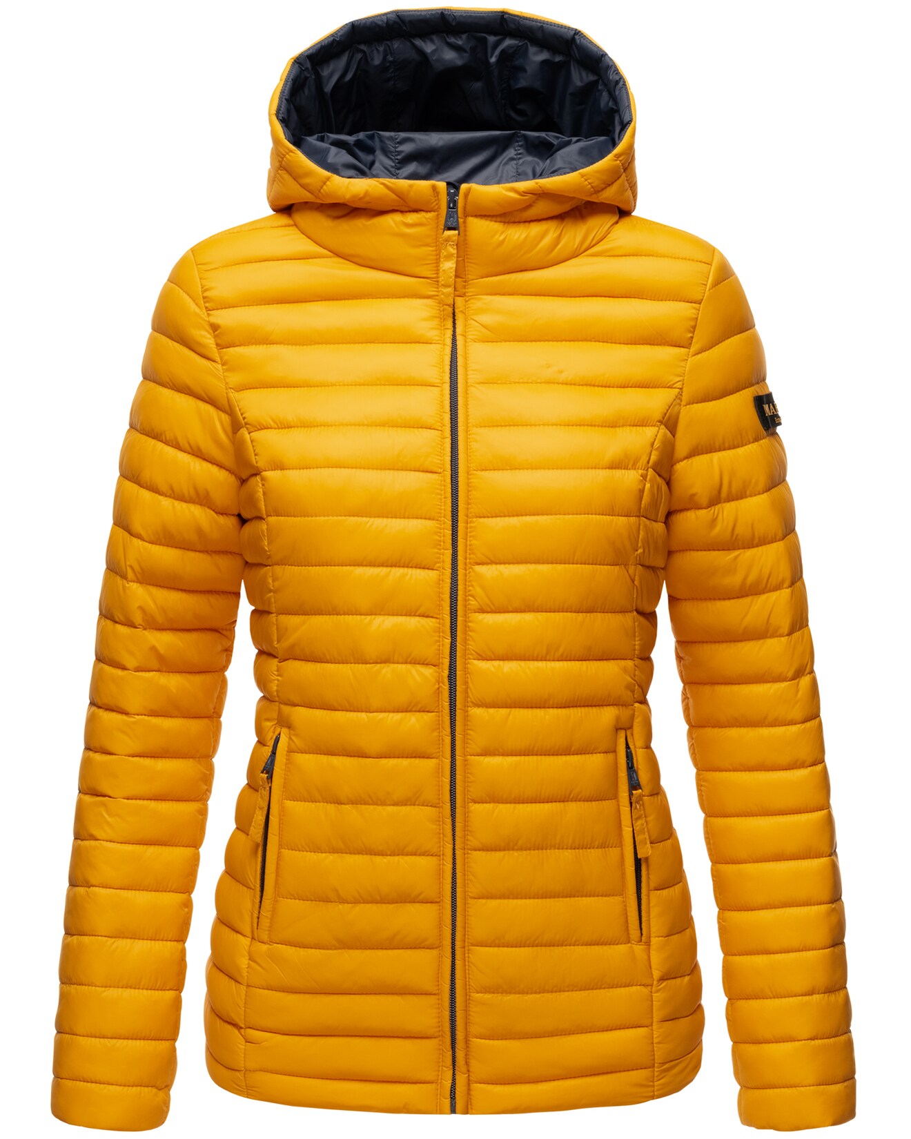 MARIKOO Damen Steppjacke Übergangsjacke mit kontrastfarbendem Reißverschluss Asraa