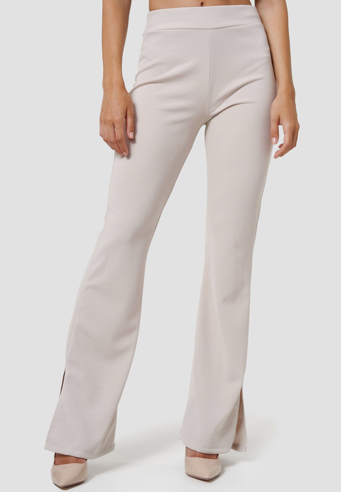 RAYSHYNE Damen Stoffhose Elegante Business Marlene Hose mit Schlitz RS21 | 04260480124436