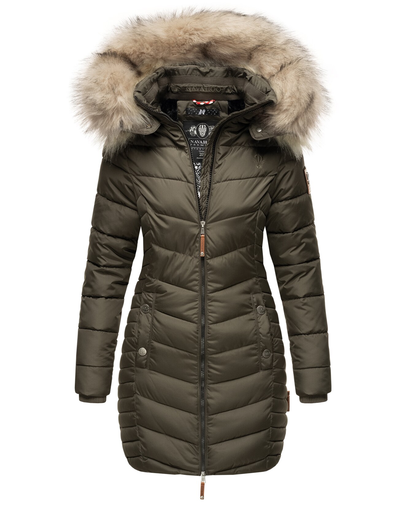 NAVAHOO Damen Modischer Wintermantel Winter Steppmantel mit Kapuze Nimalaa | 04059072443242