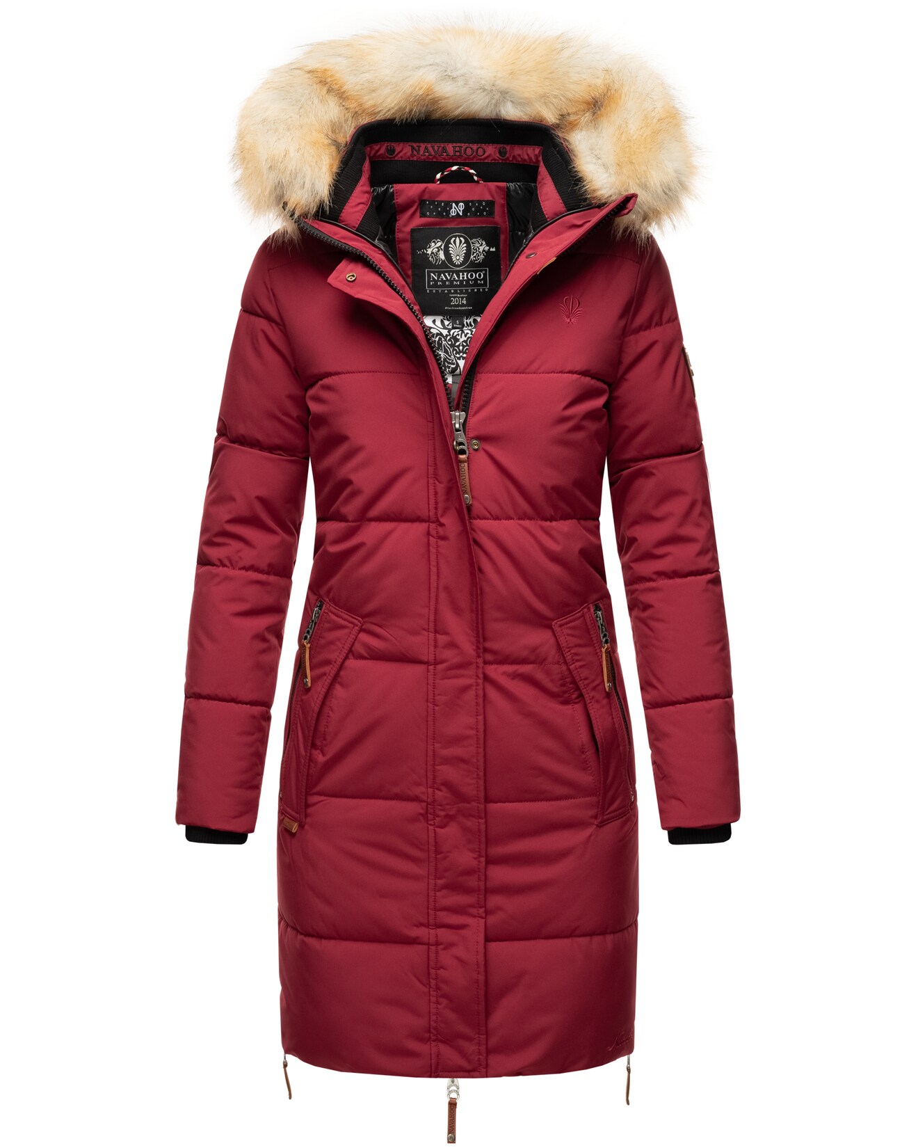 NAVAHOO Damen modischer Wintermantel Winter Steppmantel mit Kapuze Halina