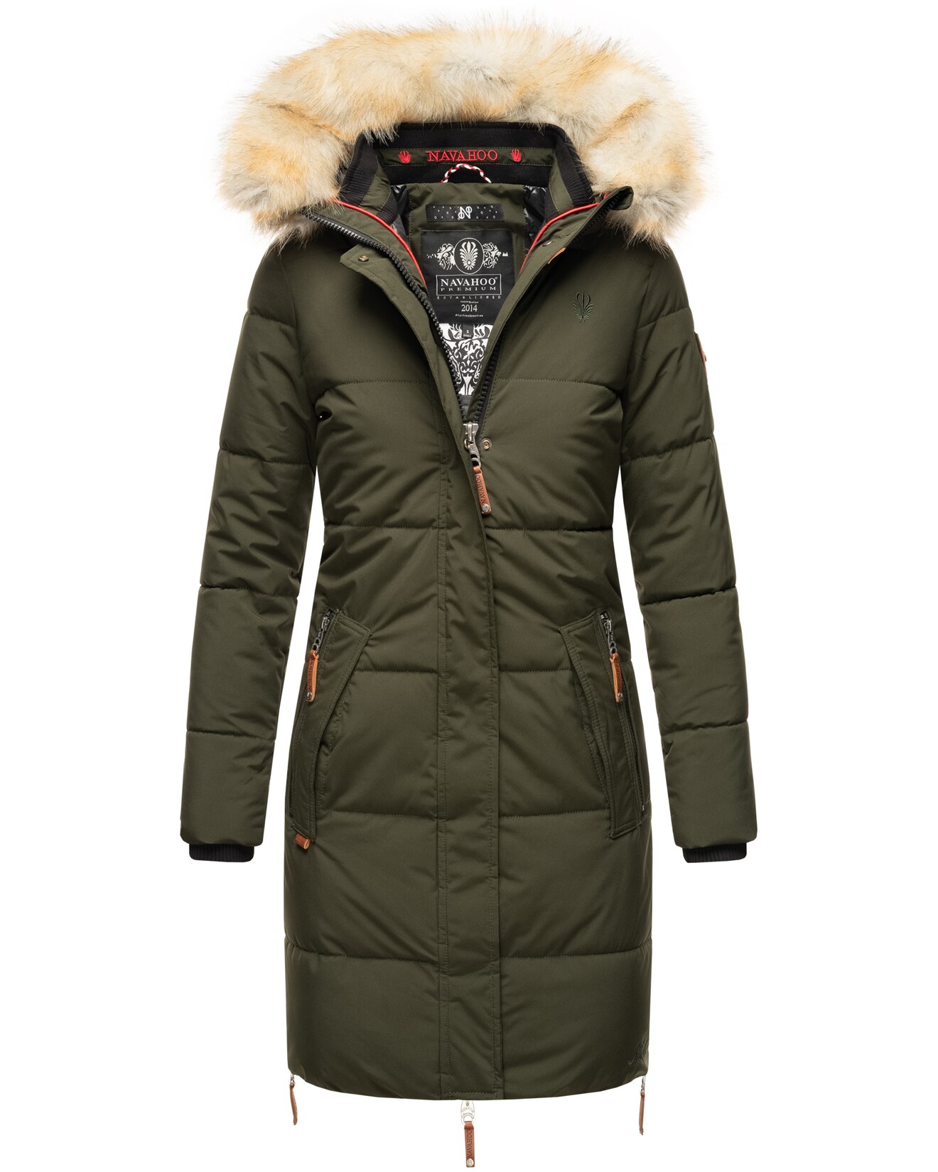 NAVAHOO Damen modischer Wintermantel Winter Steppmantel mit Kapuze Halina | 04059072443730