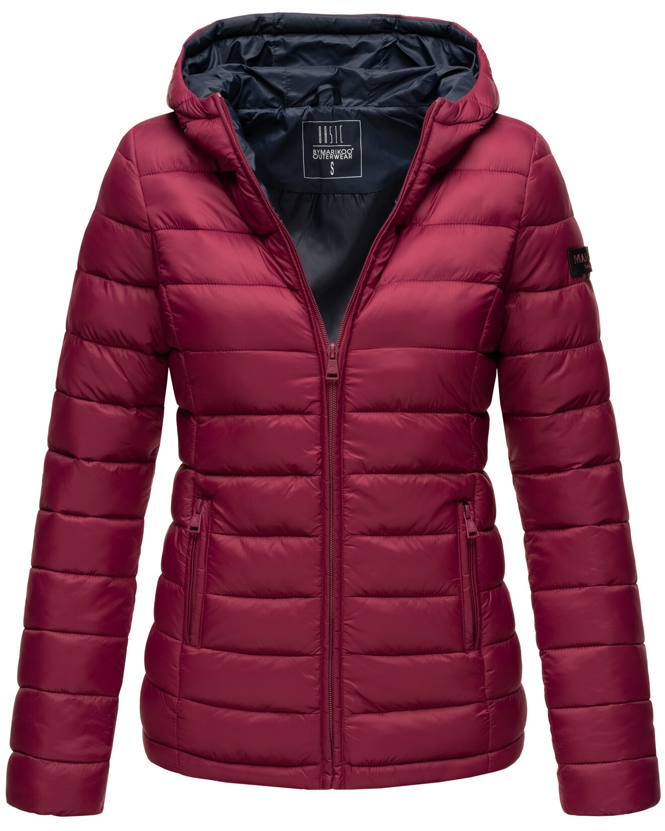 MARIKOO Damen modische Steppjacke Übergangsjacke mit großer Kapuze Lucy