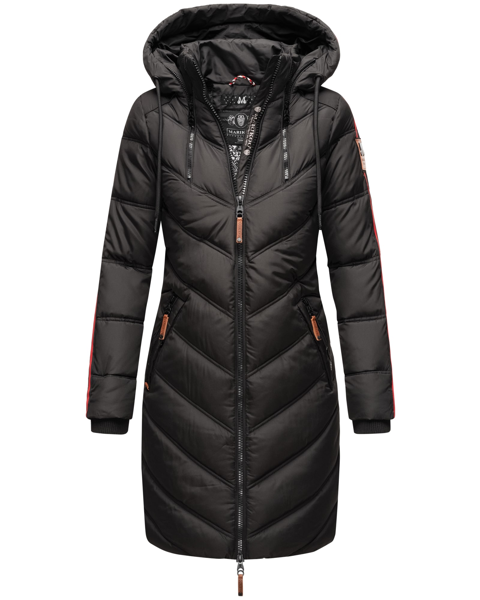 MARIKOO Damen Modischer Wintermantel Winter Steppmantel mit Kapuze Armasaa - Bild 1