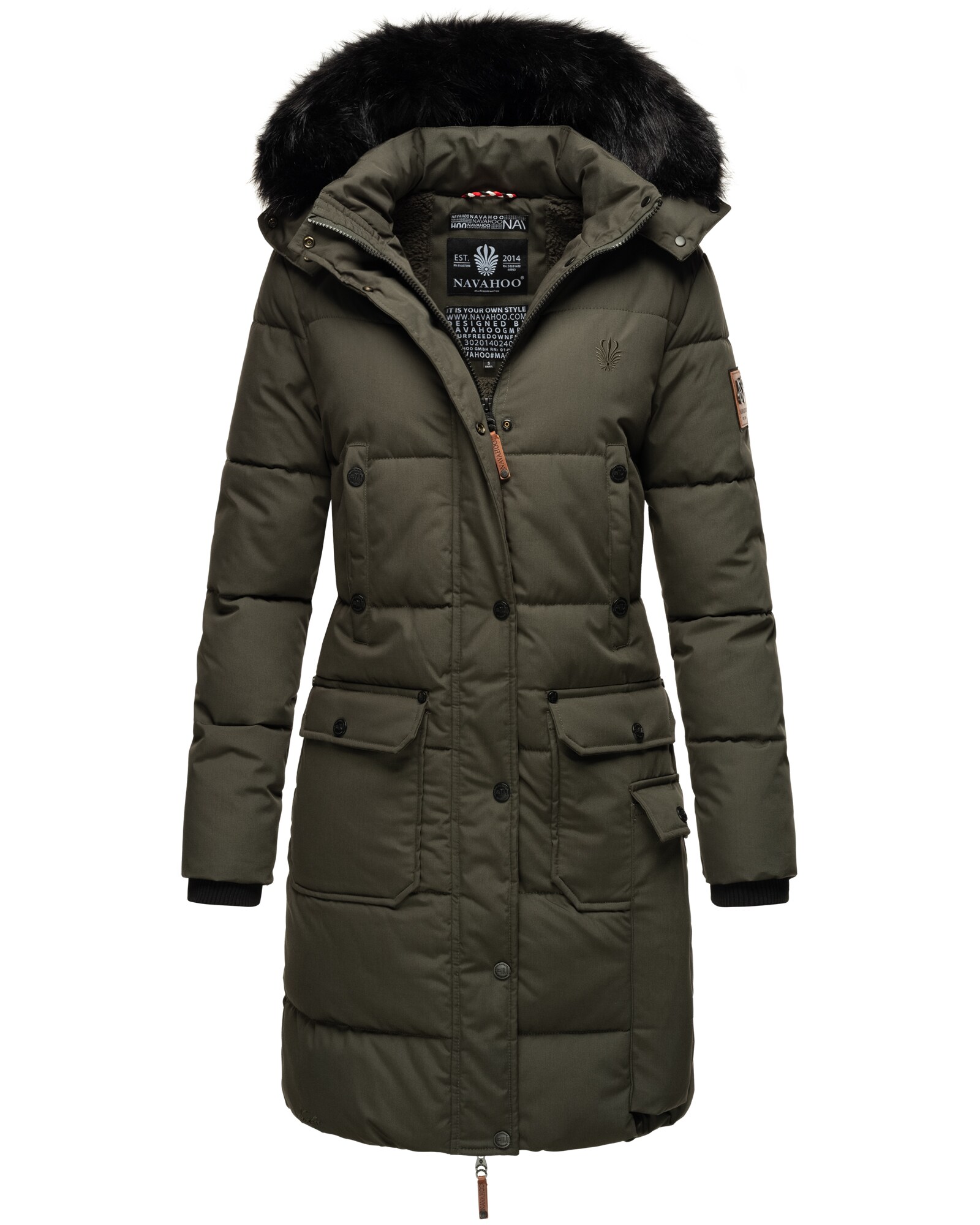 NAVAHOO Damen Warmer Wintermantel Parka inkl. Einkaufstasche und Regenschirm Cosimaa - Bild 1