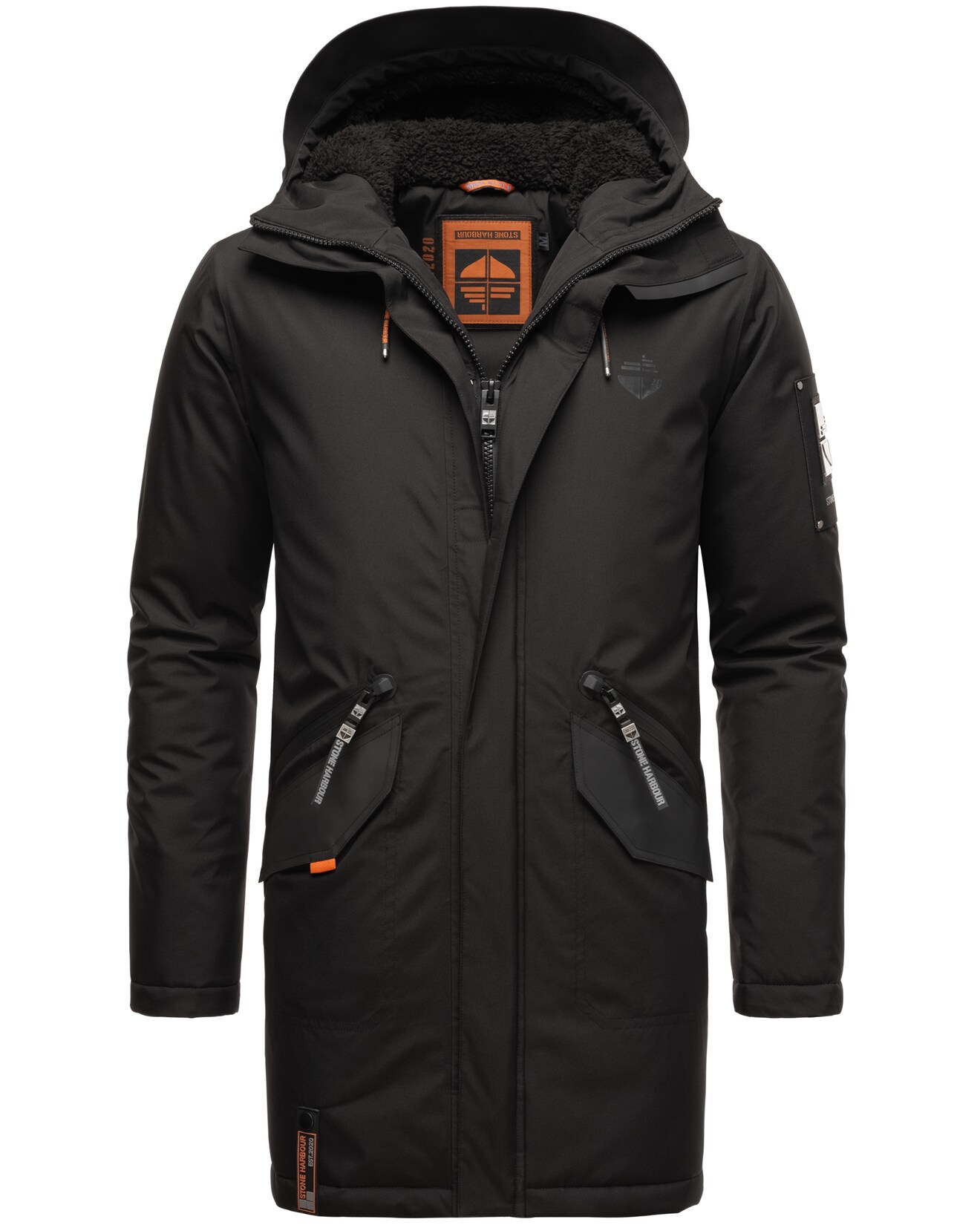 STONE HARBOUR Herren Modischer Wintermantel Winterparka mit Teddyfell Futter Ragaan