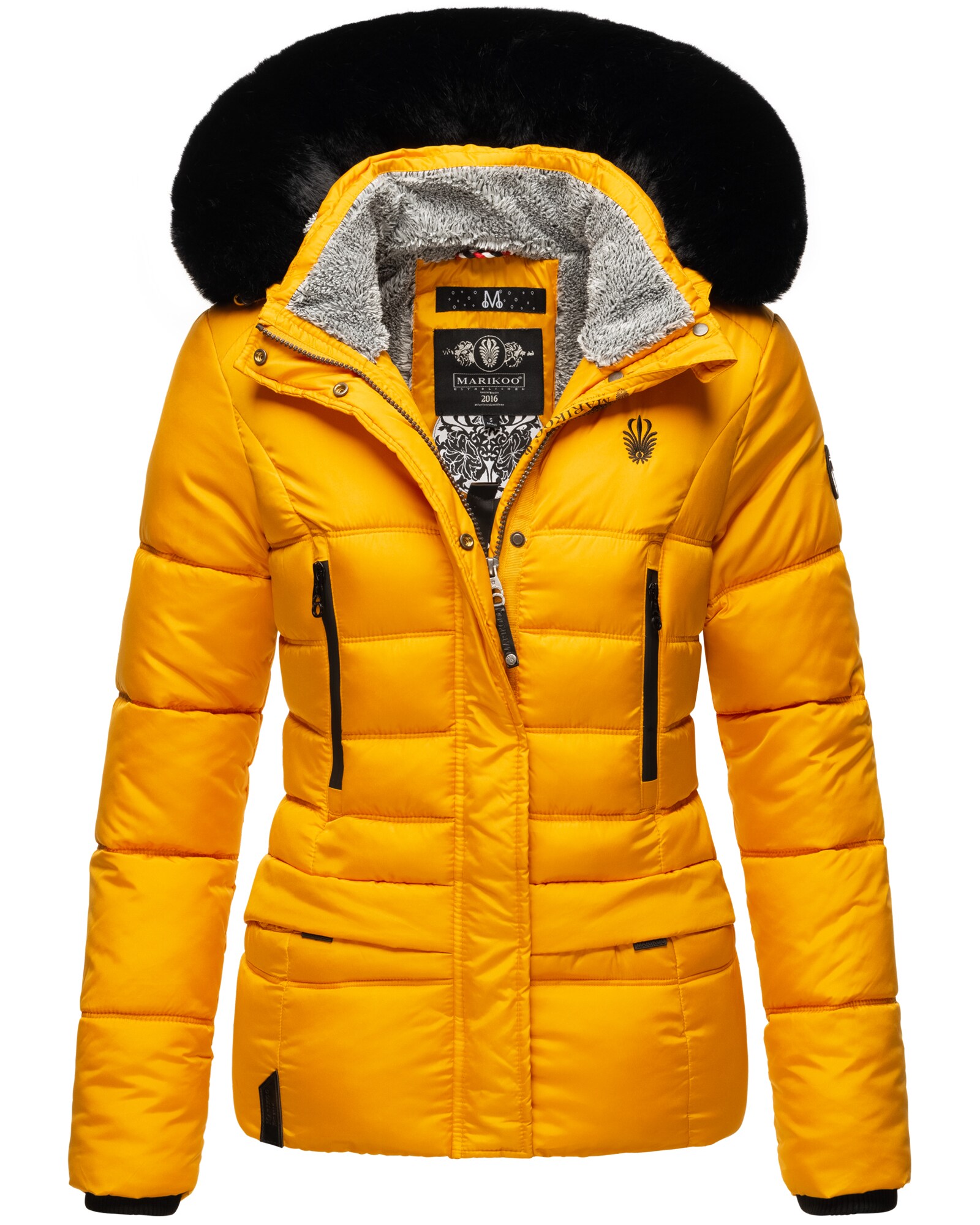 NAVAHOO Damen Winterjacke Steppjacke mit Teddyfell & Kunstpelz Kapuze Loveleen - Bild 1