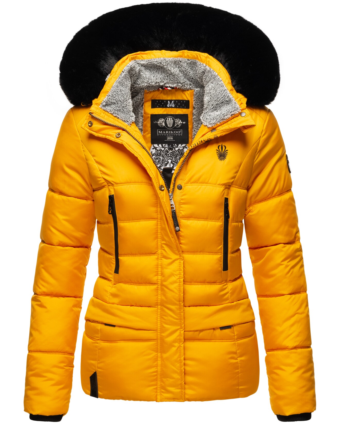 NAVAHOO Damen Winterjacke Steppjacke mit Teddyfell & Kunstpelz Kapuze Loveleen