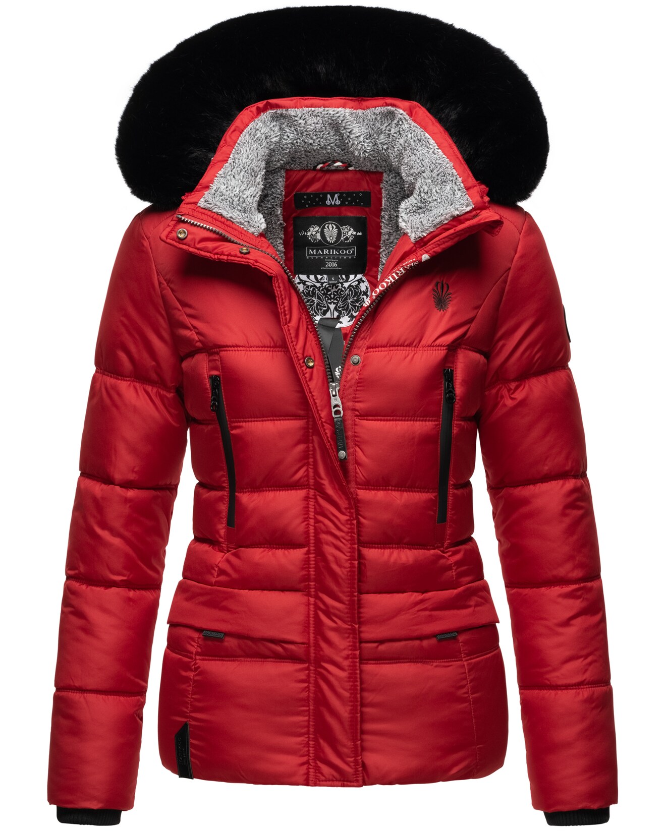 NAVAHOO Damen Winterjacke Steppjacke mit Teddyfell & Kunstpelz Kapuze Loveleen