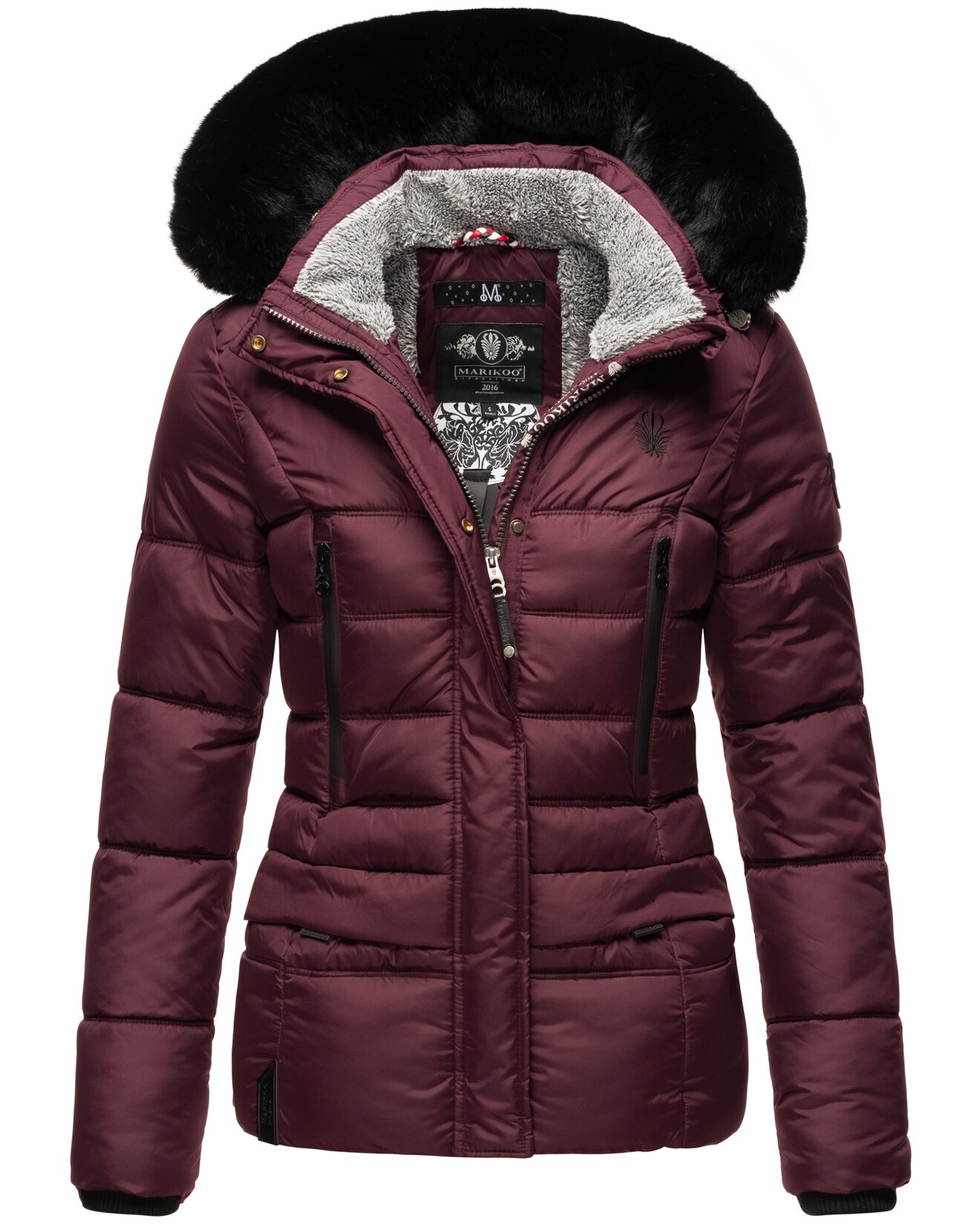 NAVAHOO Damen Winterjacke Steppjacke mit Teddyfell & Kunstpelz Kapuze Loveleen | 04059072454224