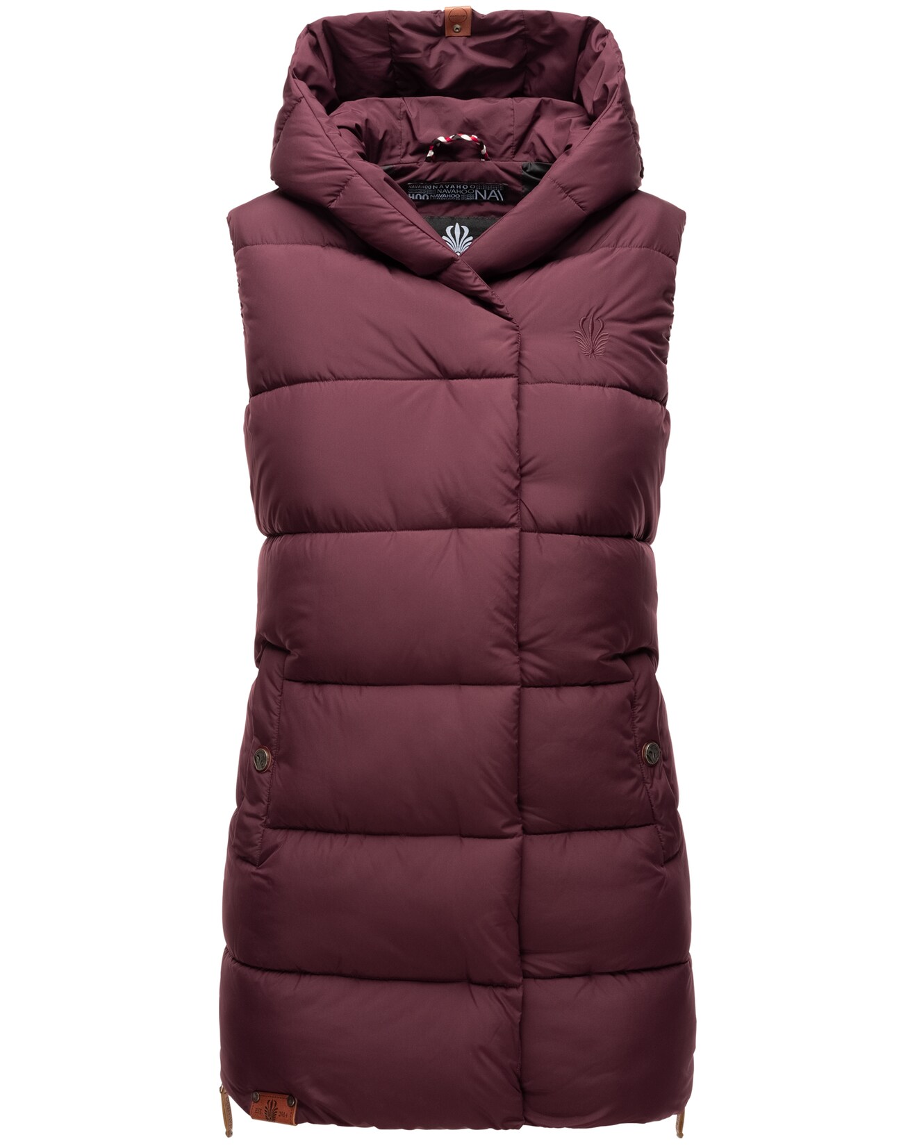 NAVAHOO Damen Designer Steppweste ärmellose Weste mit Kapuze Madilynaa