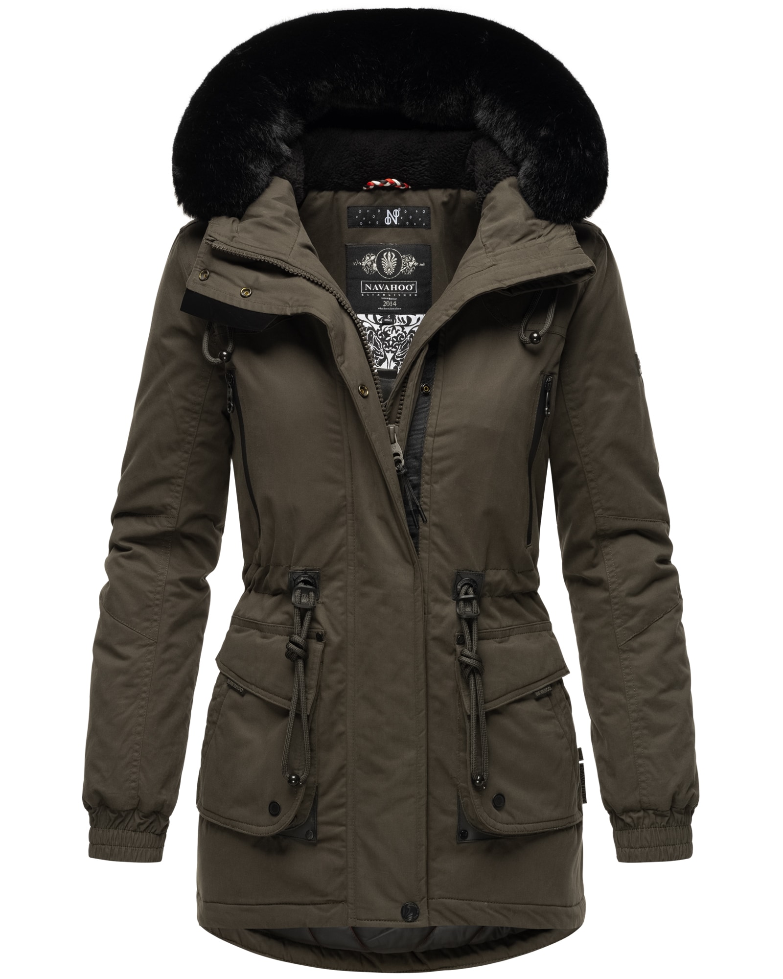 NAVAHOO Damen Sportlicher Wintermantel Baumwoll-Parka mit Kapuze Olessaa - Bild 1