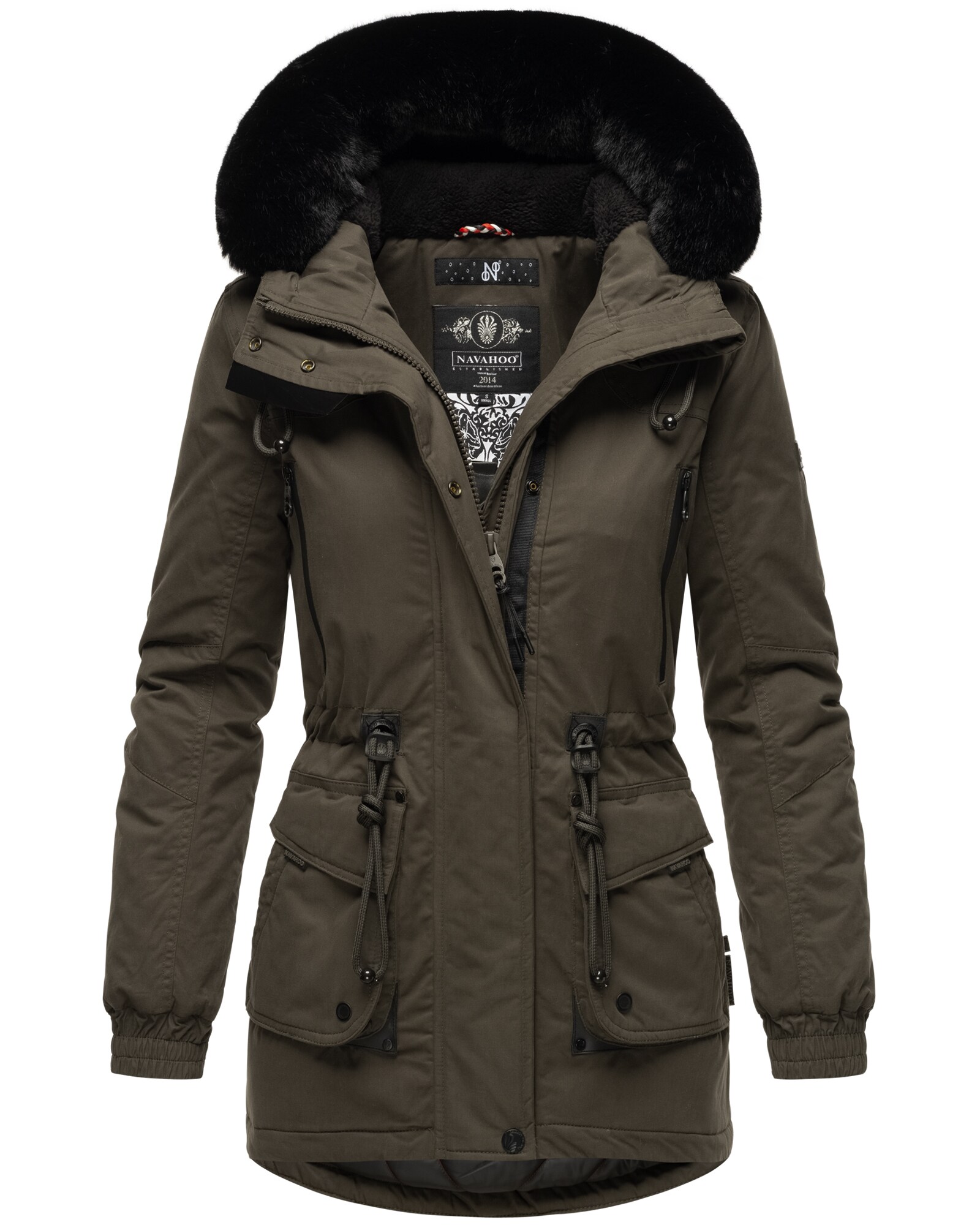 NAVAHOO Damen Sportlicher Wintermantel Baumwoll-Parka mit Kapuze Olessaa - Bild 1