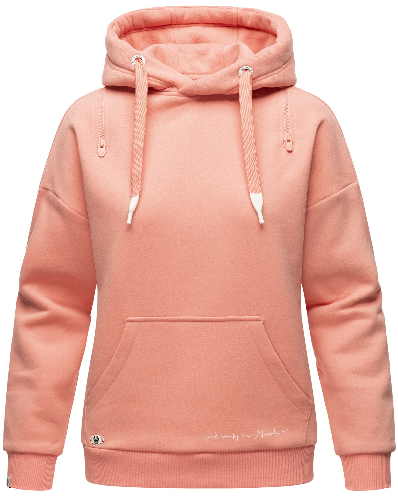 NAVAHOO Damen Kuscheliger Kapuzensweatshirt Hoodie mit breiten Tunnelzugkordeln Zuckerbärchen | 04059072463066