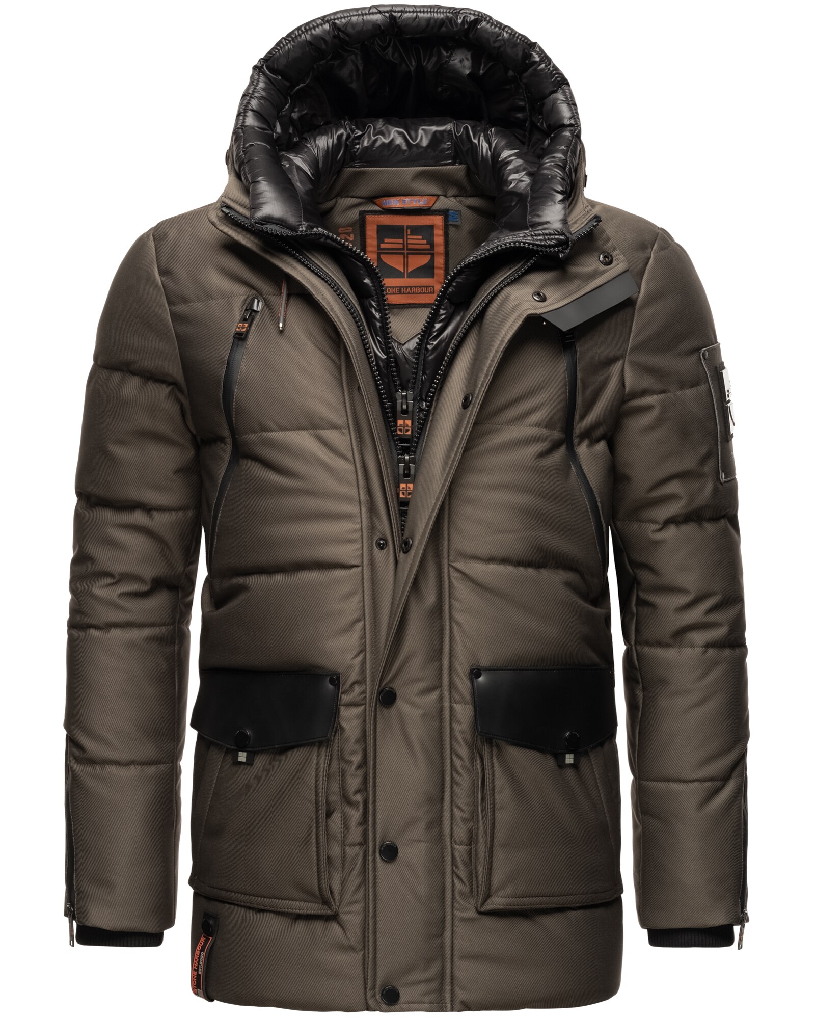 STONE HARBOUR Herren Winterjacke Warm Gef&uuml;tterter Wintermantel mit Doppelter Kapuze Mitjaa - Bild 1