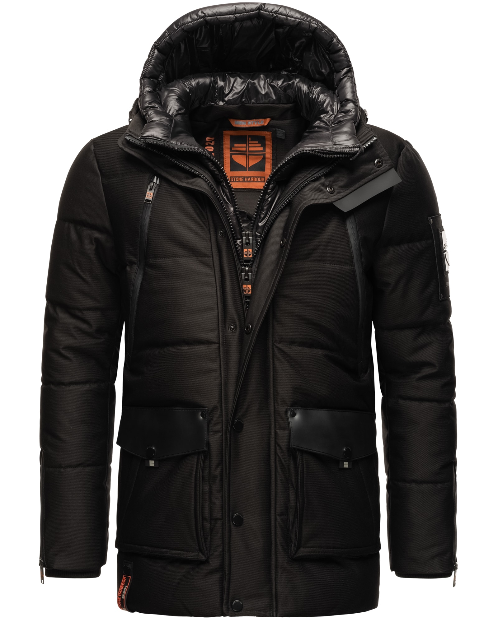 STONE HARBOUR Herren Winterjacke Warm Gef&uuml;tterter Wintermantel mit Doppelter Kapuze Mitjaa - Bild 1