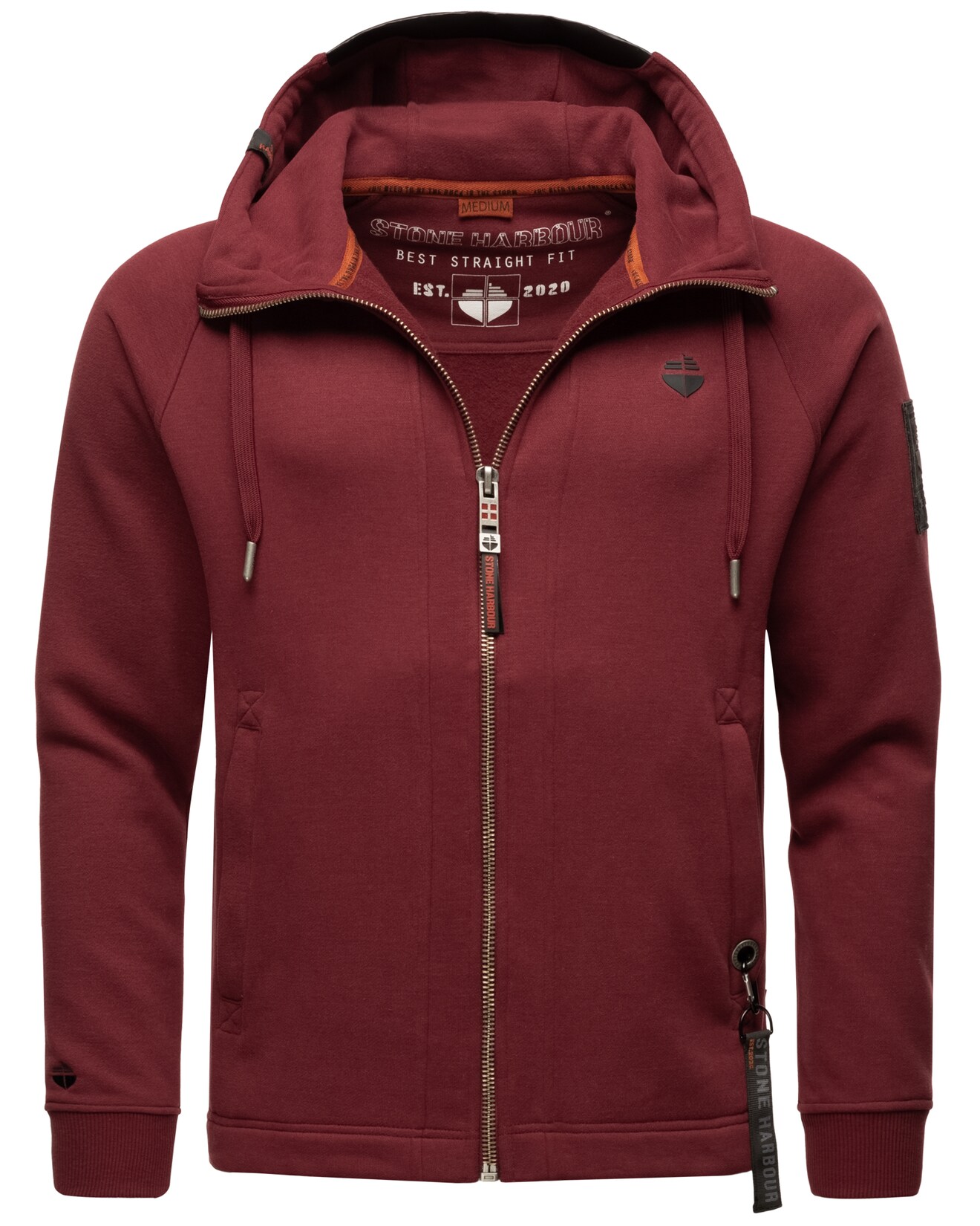 STONE HARBOUR Herren Kapuzensweatjacke sportliche Sweatjacke mit Logoprint und Kapuze Finn Luca