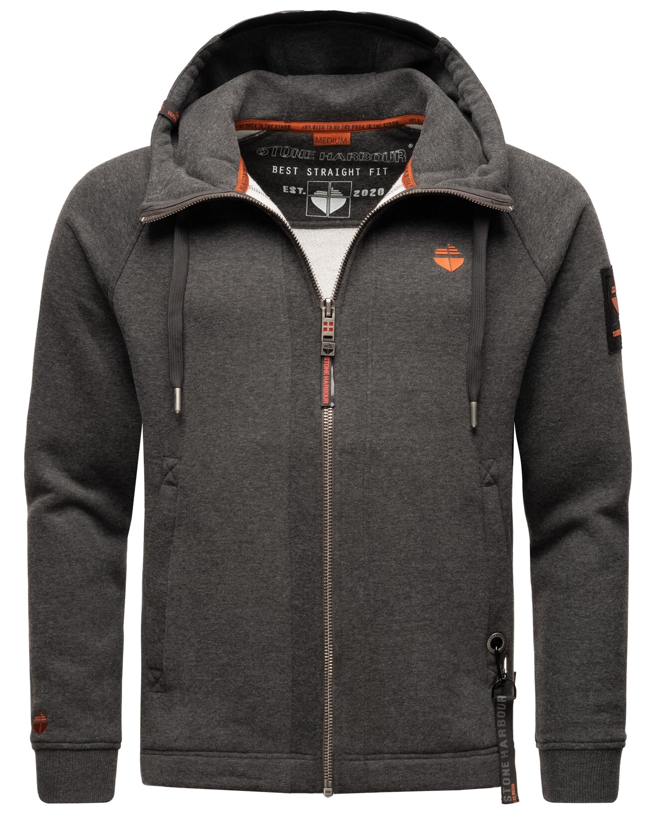 STONE HARBOUR Herren Kapuzensweatjacke sportliche Sweatjacke mit Logoprint und Kapuze Finn Luca