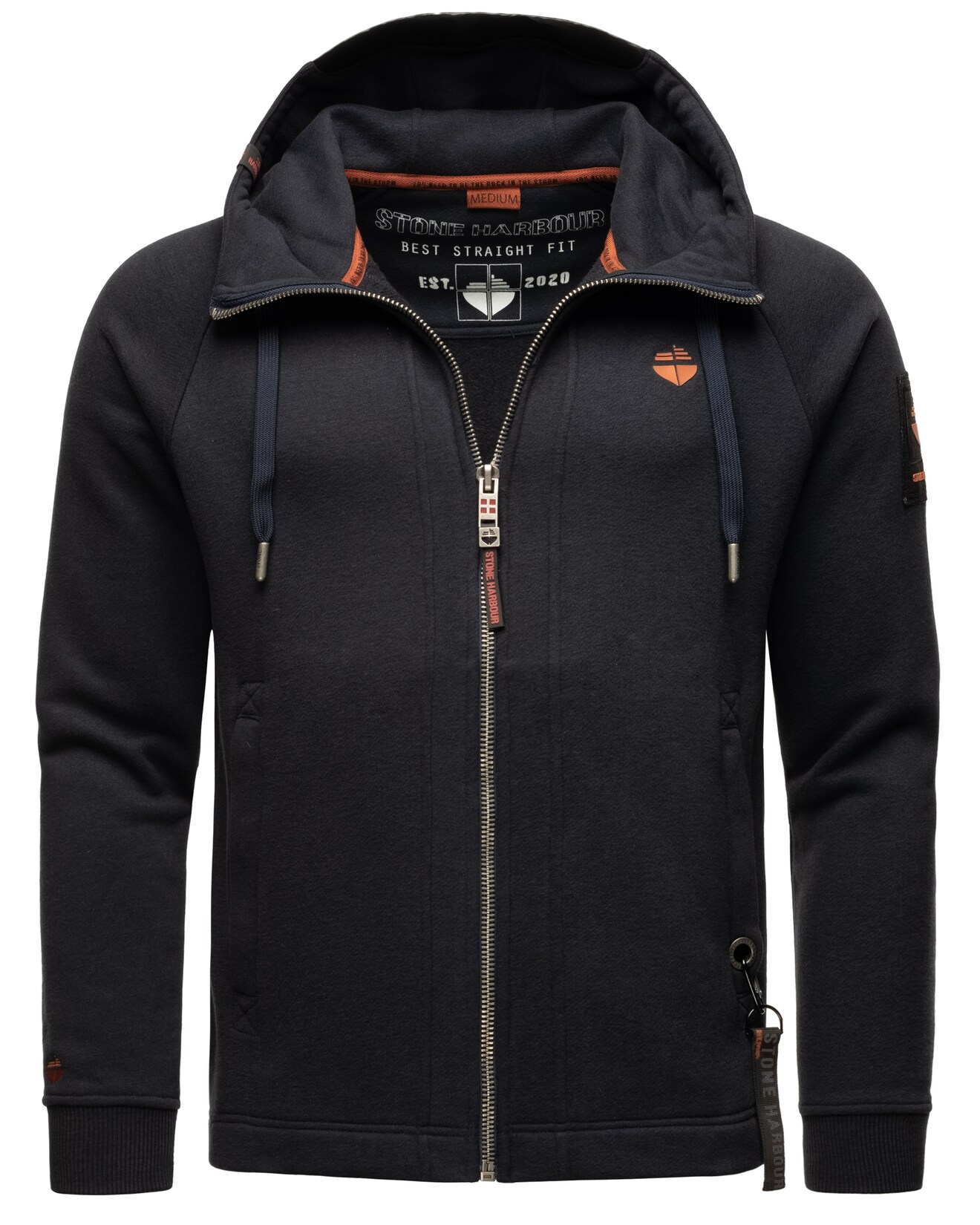 STONE HARBOUR Herren Kapuzensweatjacke sportliche Sweatjacke mit Logoprint und Kapuze Finn Luca