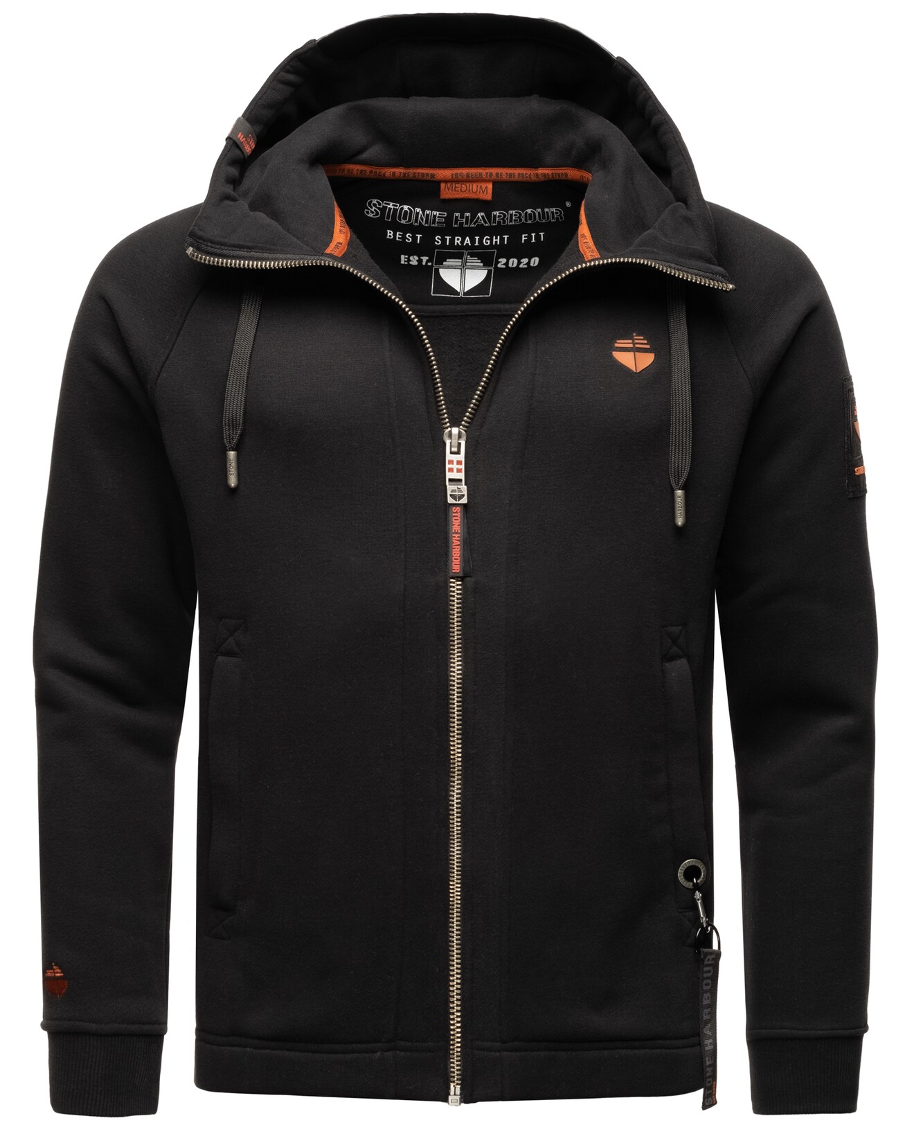 STONE HARBOUR Herren Kapuzensweatjacke sportliche Sweatjacke mit Logoprint und Kapuze Finn Luca
