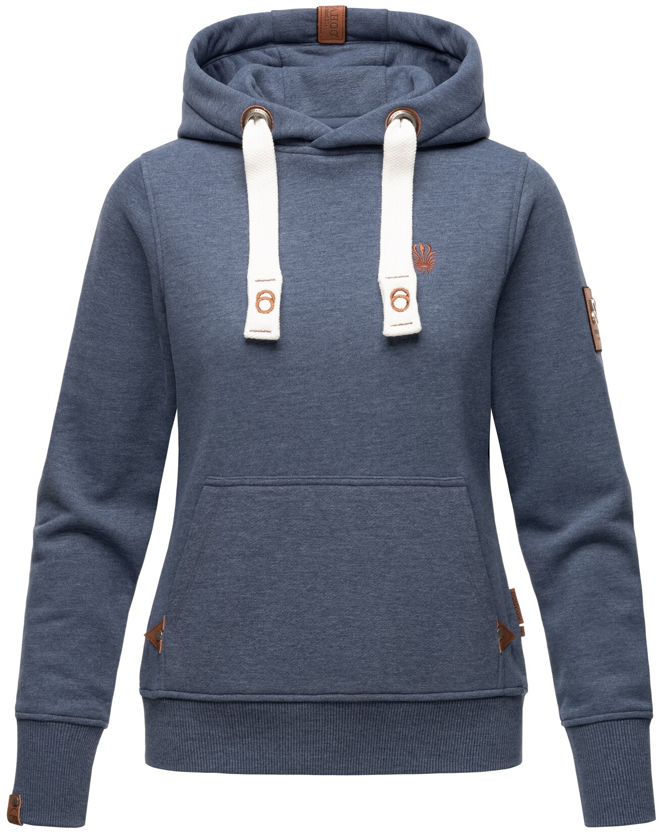 NAVAHOO Damen Kapuzensweatshirt Hoodie mit Kapuze & Breiten Tunnelzugkordeln Damlaa