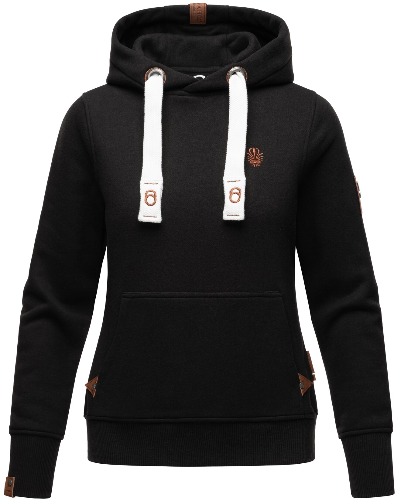 NAVAHOO Damen Kapuzensweatshirt Hoodie mit Kapuze & Breiten Tunnelzugkordeln Damlaa