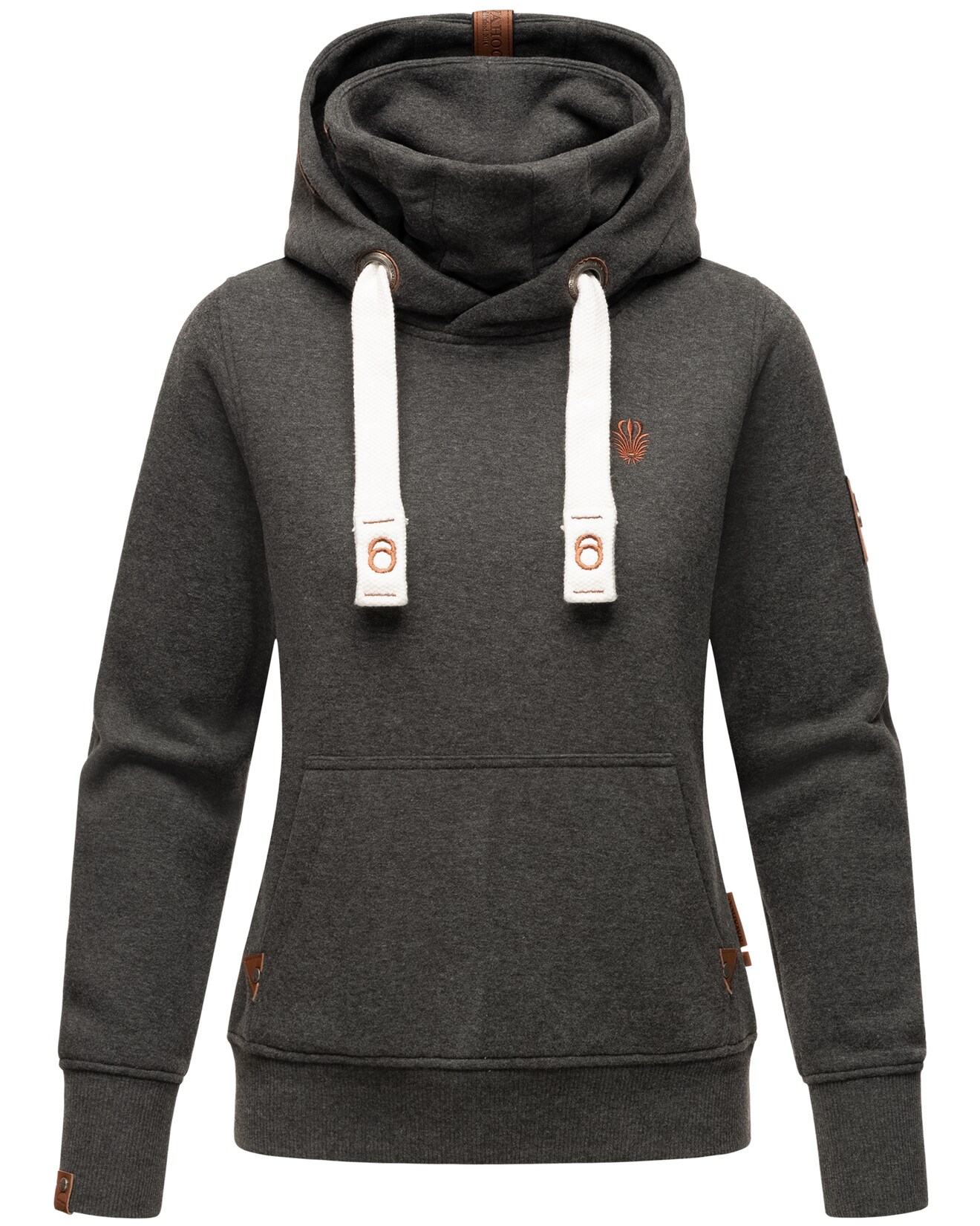 NAVAHOO Damen Kapuzensweatshirt Weicher Hoodie mit dicken Tunnelzugkordeln & Kapuze Raniaa