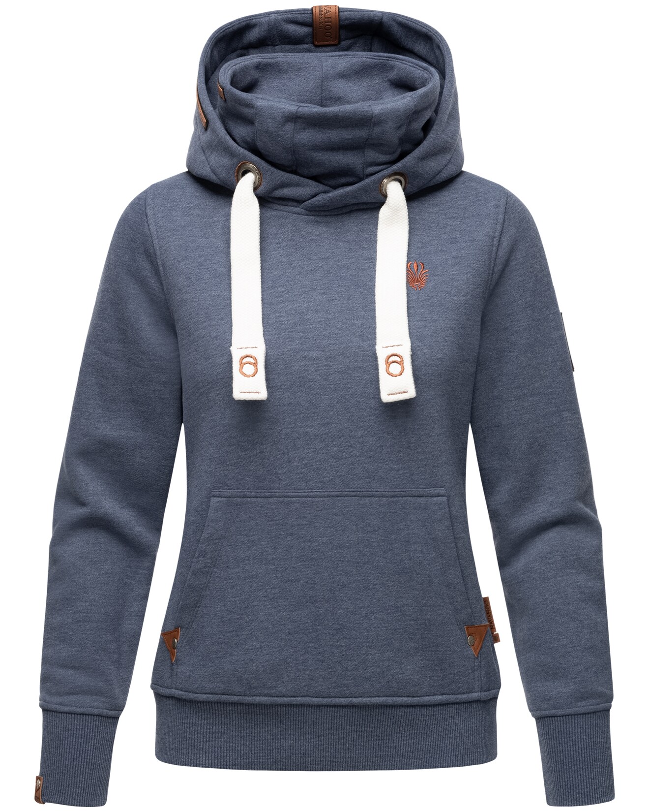 NAVAHOO Damen Kapuzensweatshirt Weicher Hoodie mit dicken Tunnelzugkordeln & Kapuze Raniaa