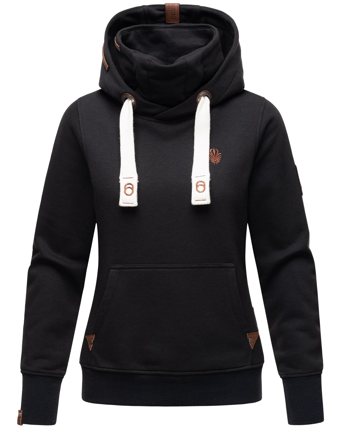 NAVAHOO Damen Kapuzensweatshirt Weicher Hoodie mit dicken Tunnelzugkordeln & Kapuze Raniaa