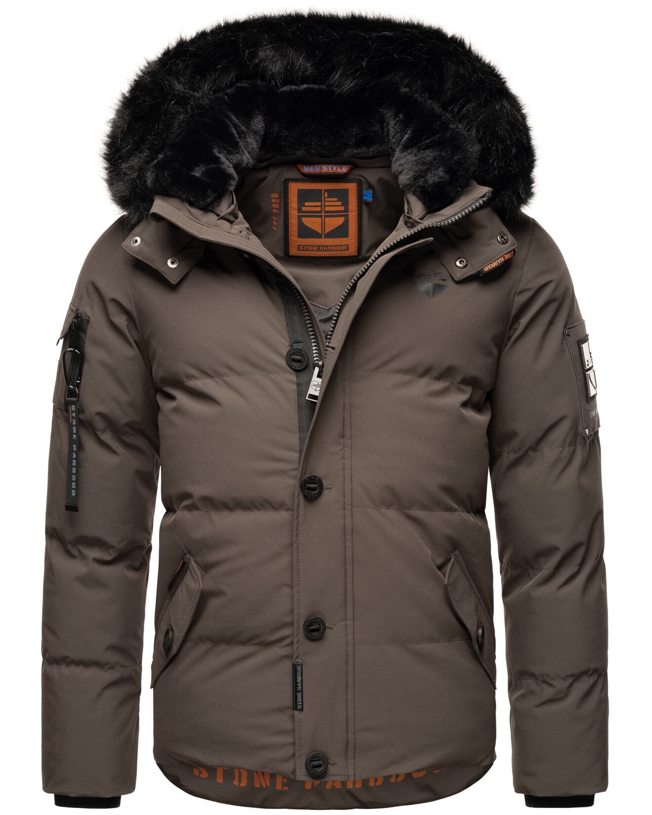 STONE HARBOUR Herren Winterjacke stylischer Winterparka mit abnehmbarer Kapuze Halvaar