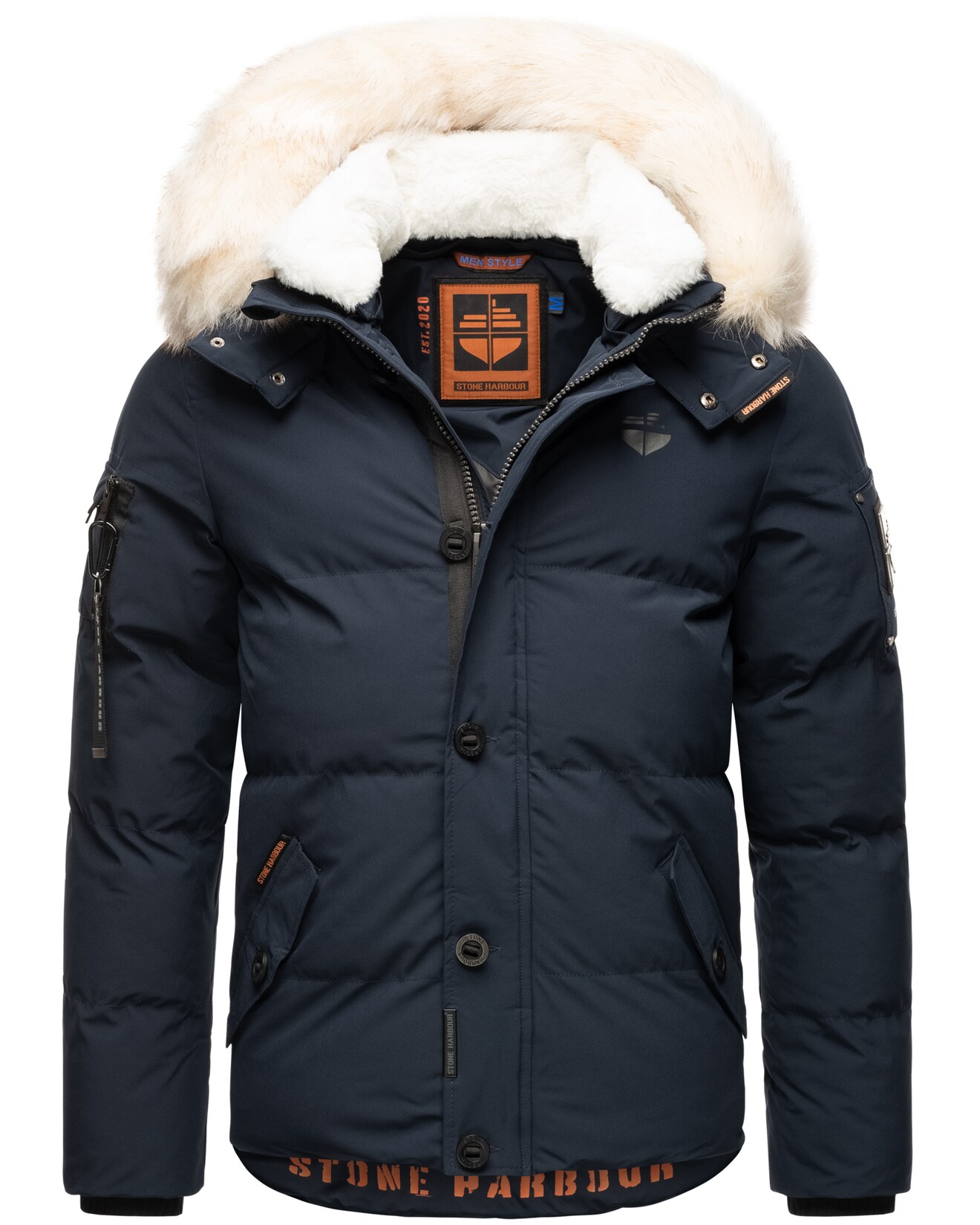 STONE HARBOUR Herren Winterjacke stylischer Winterparka mit abnehmbarer Kapuze Halvaar