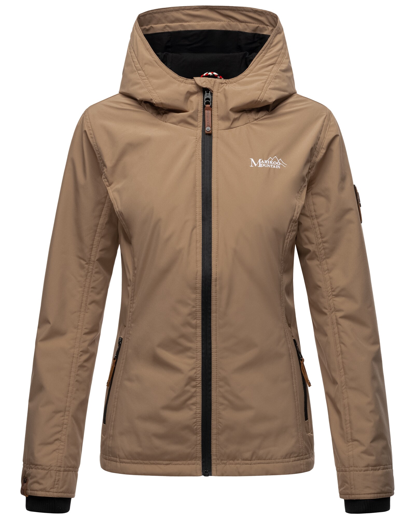 MARIKOO Damen Sportliche Outdoorjacke &Uuml;bergangs Regenjacke mit Kapuze Brombeere - Bild 1
