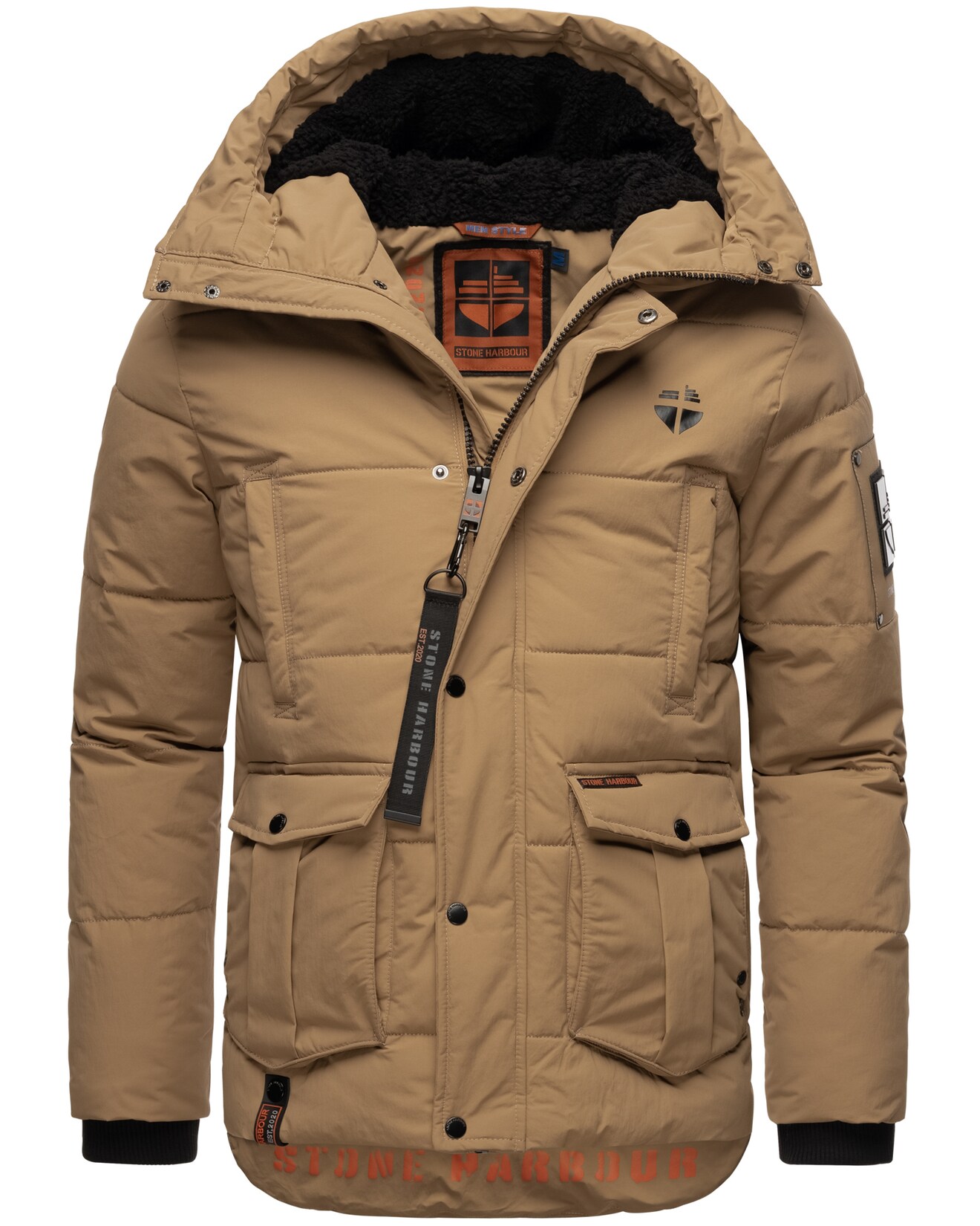 STONE HARBOUR Herren Stylische Outdoorjacke Winterjacke mit Teddyfell Innenfutter Admaroo
