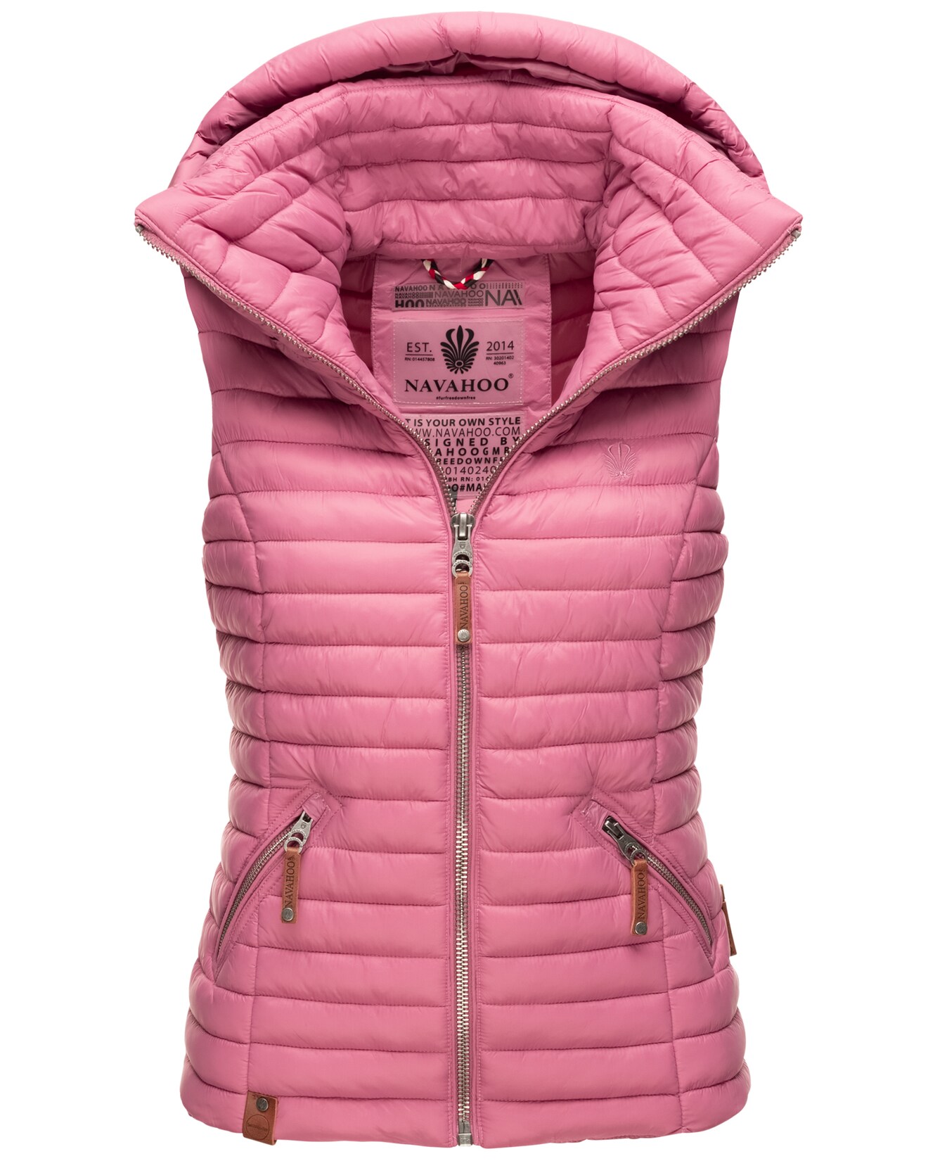NAVAHOO Damen Designer Steppweste ärmellose Weste mit Kapuze Shadaa