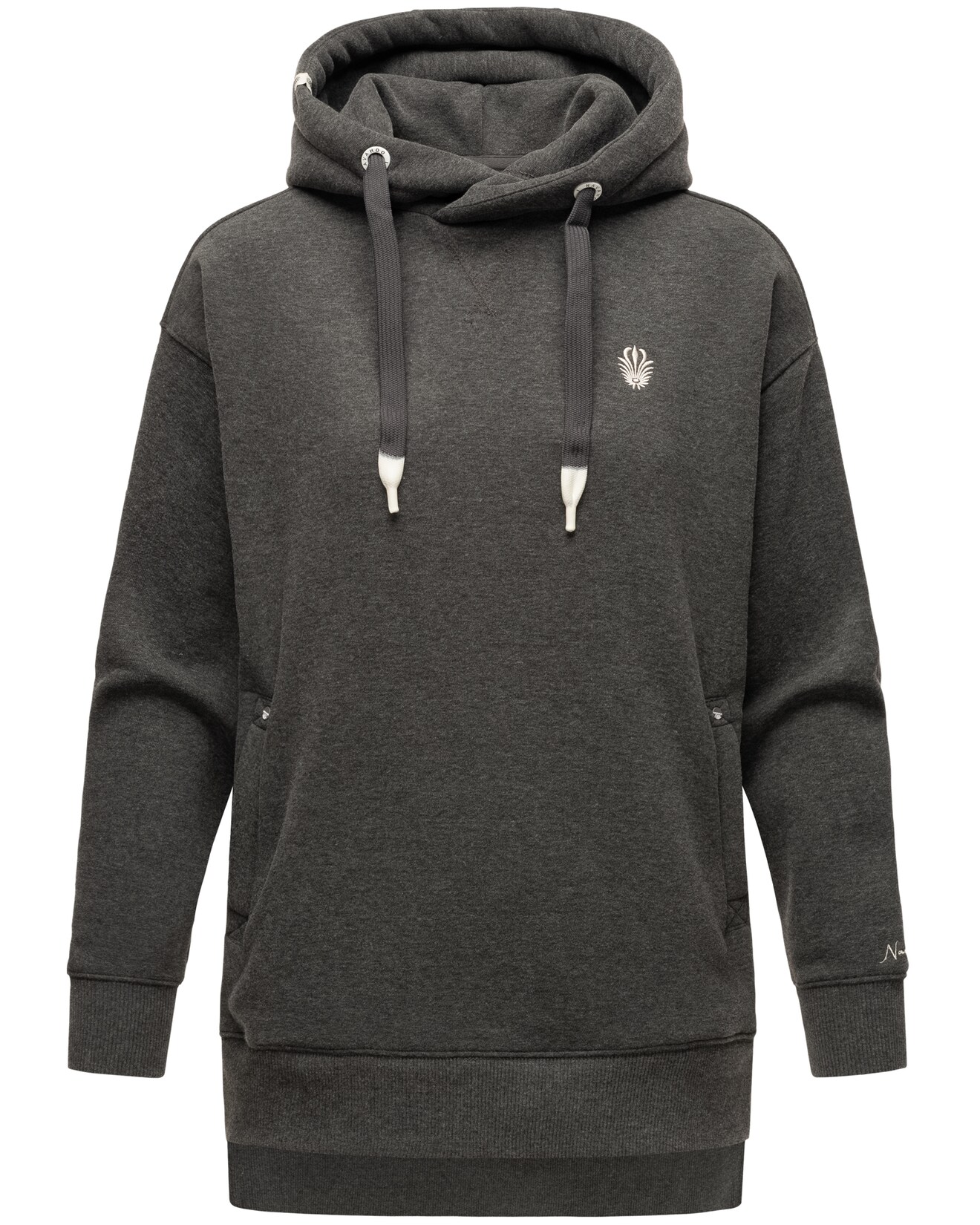 NAVAHOO Damen Kapuzensweatshirt Kuscheliger Hoodie mit Oversize Look Silberengelchen